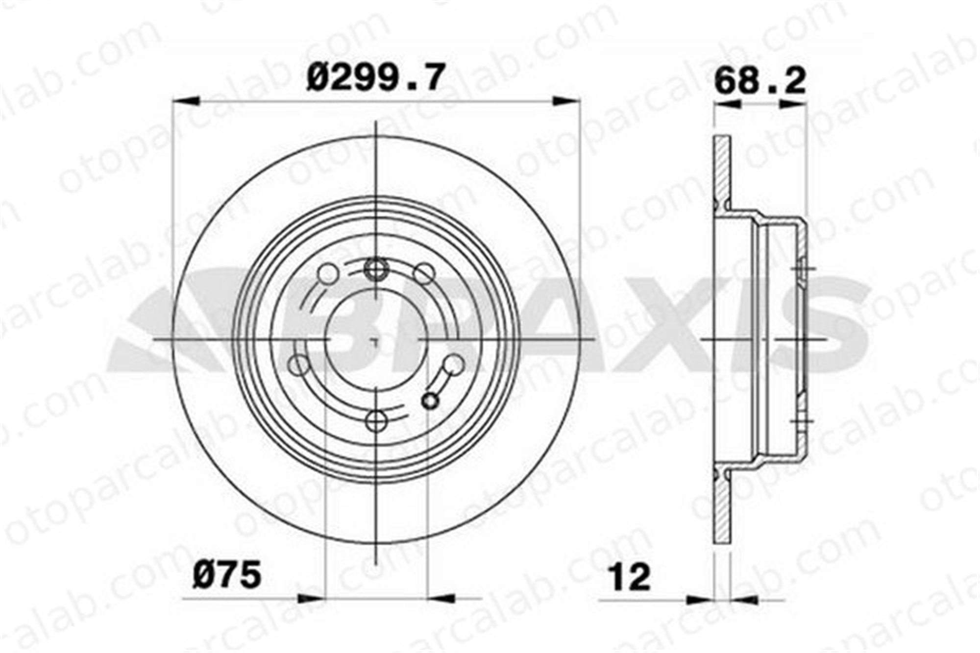 BRAXIS AE0746 Fren Disk Ayna Arka Sağ ve Sol BMW 7 34211165257