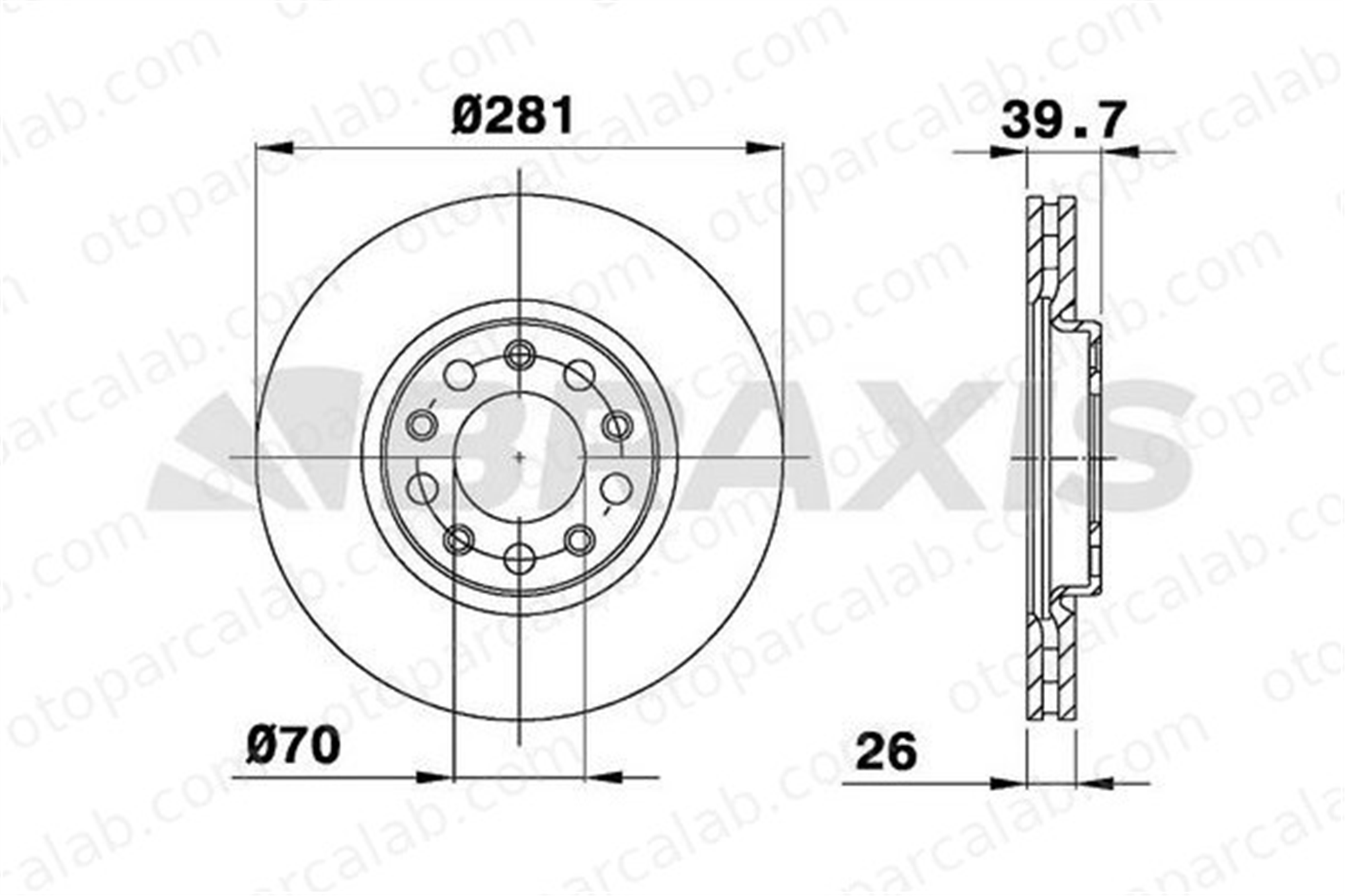 BRAXIS AE0780 Fren Disk Ayna Ön Sağ ve Sol FIAT 500X ALFA ROMEO GIULIETTA 51815312 51806278