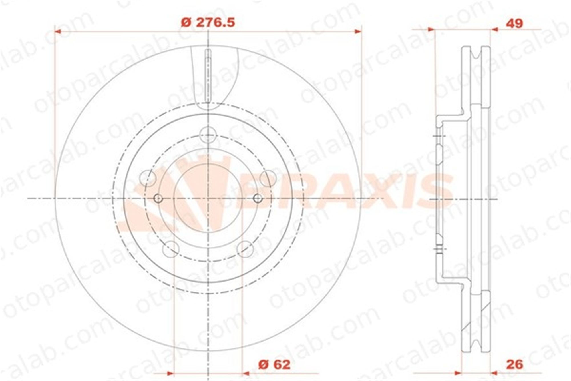 BRAXIS AE0812 Fren Disk Ayna Ön Sağ ve Sol TOYOTA AURIS AURIS Station wagon 4351202330