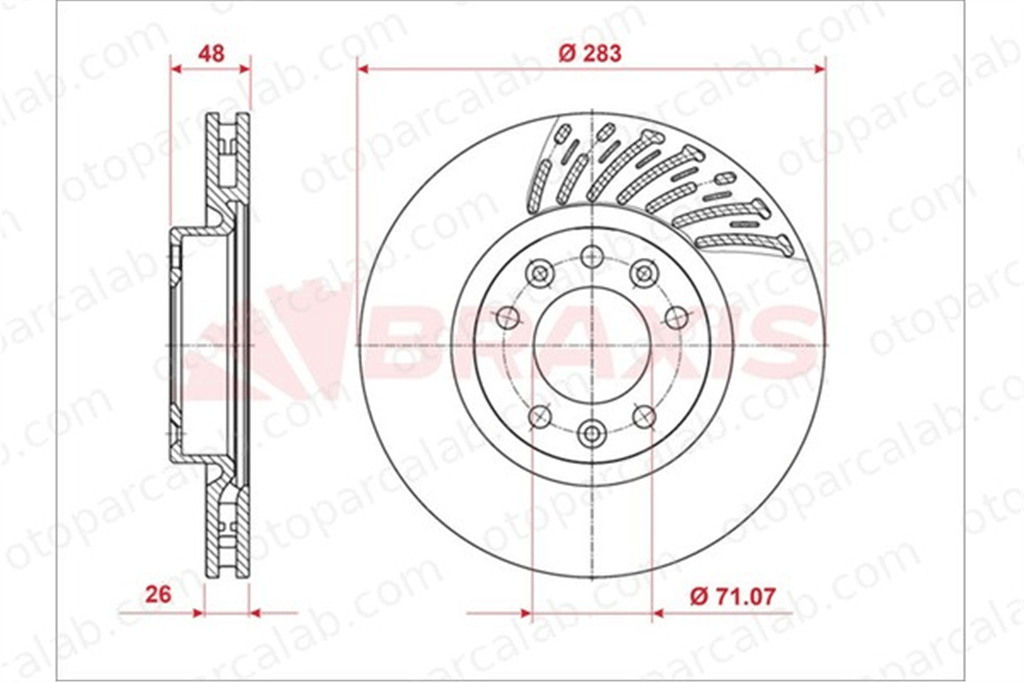 BRAXIS AE0871 Fren Disk Ayna Ön Sağ ve Sol CITROËN C4 PICASSO II GRAND C4 SPACETOURER 9805961480