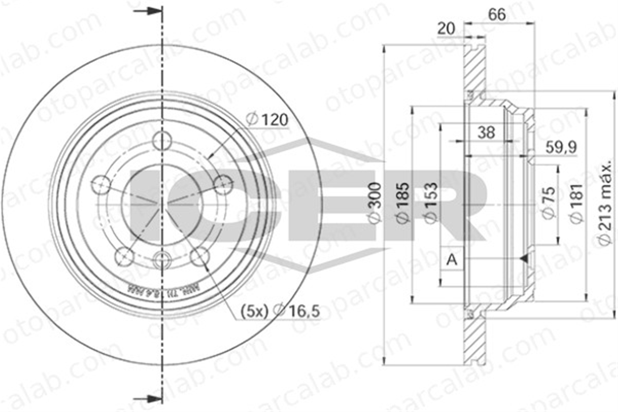 BRAXIS AE0879 Fren Disk Ayna Arka Sağ ve Sol BMW 3 Touring 3 34216792229 34216864900