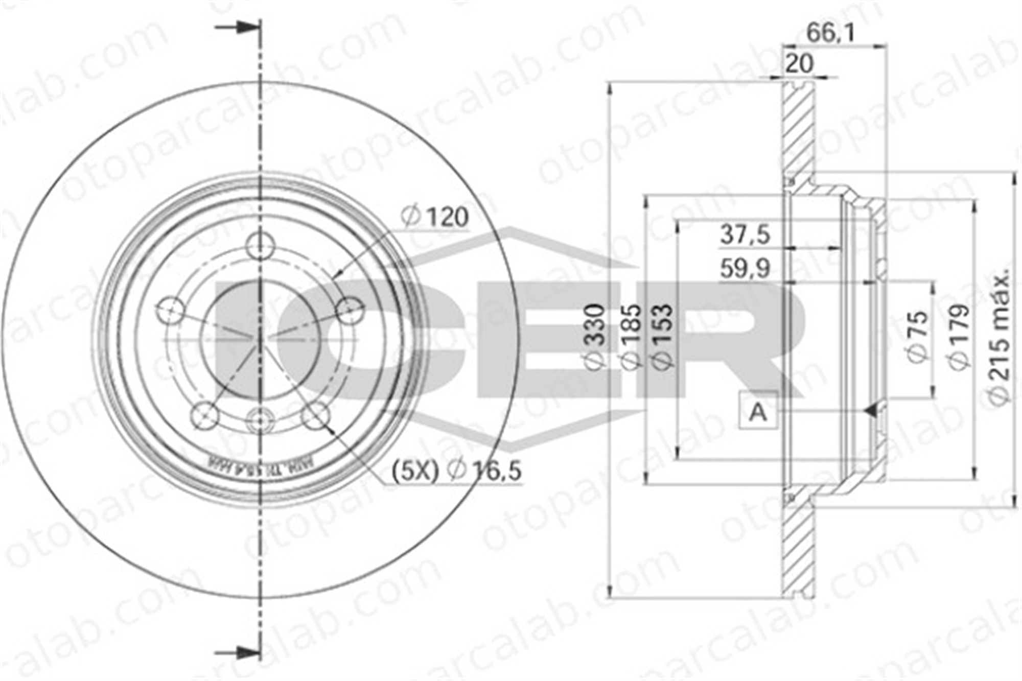 BRAXIS AE0880 Fren Disk Ayna Arka Sağ ve Sol BMW 3 Touring 3 34216792233 34216864899