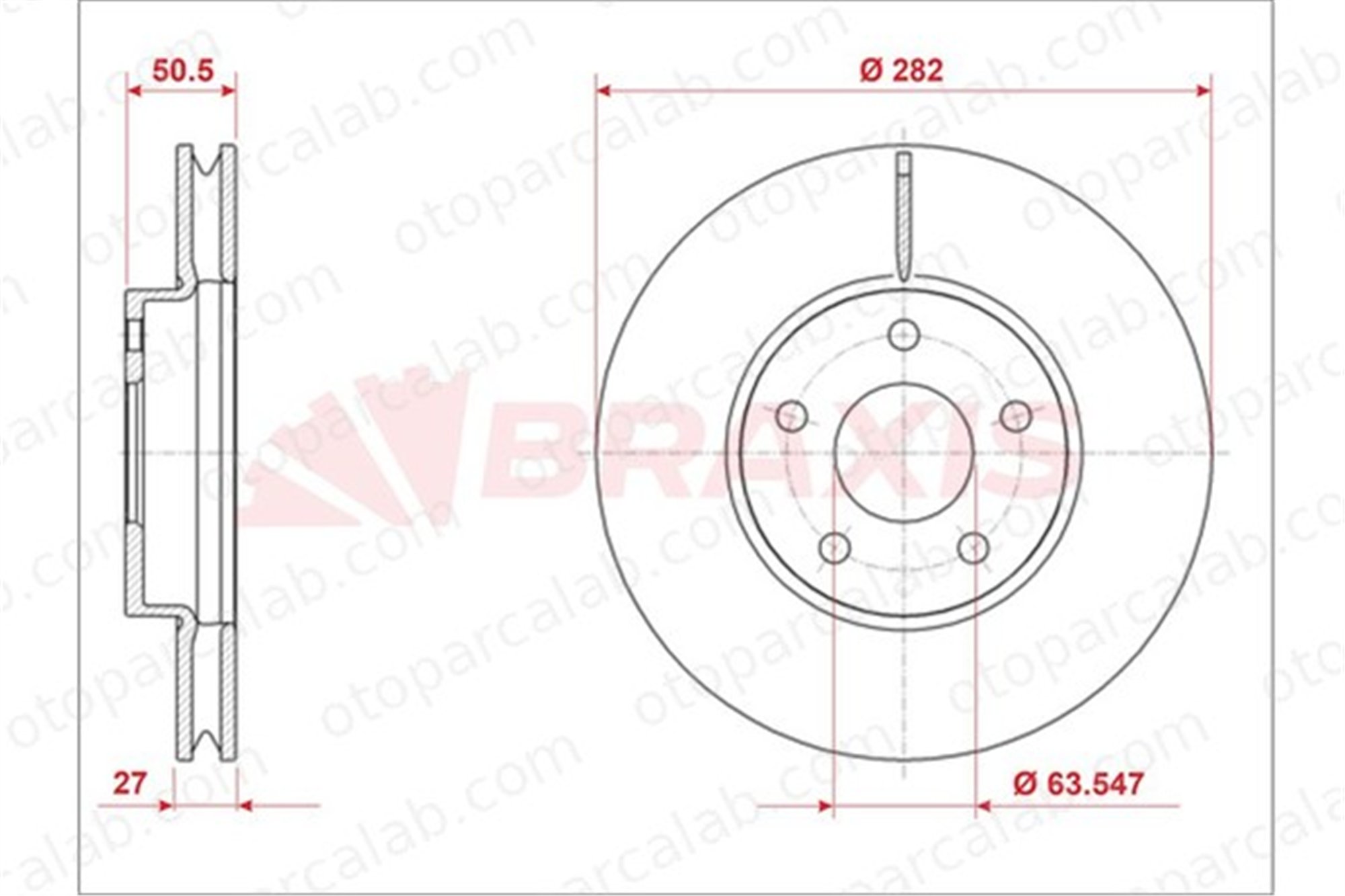 BRAXIS AE0918 Fren Disk Ayna Ön Sağ ve Sol FORD FOCUS IV FOCUS IV Turnier 2208066 2305503