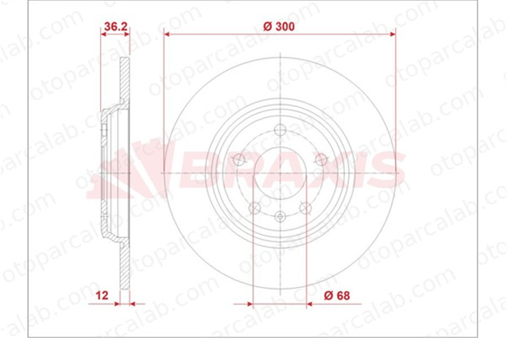 BRAXIS AE0927 Fren Disk Ayna Arka Sağ ve Sol AUDI A4 B9 Avant A4 B9 80A615601 80A615601B