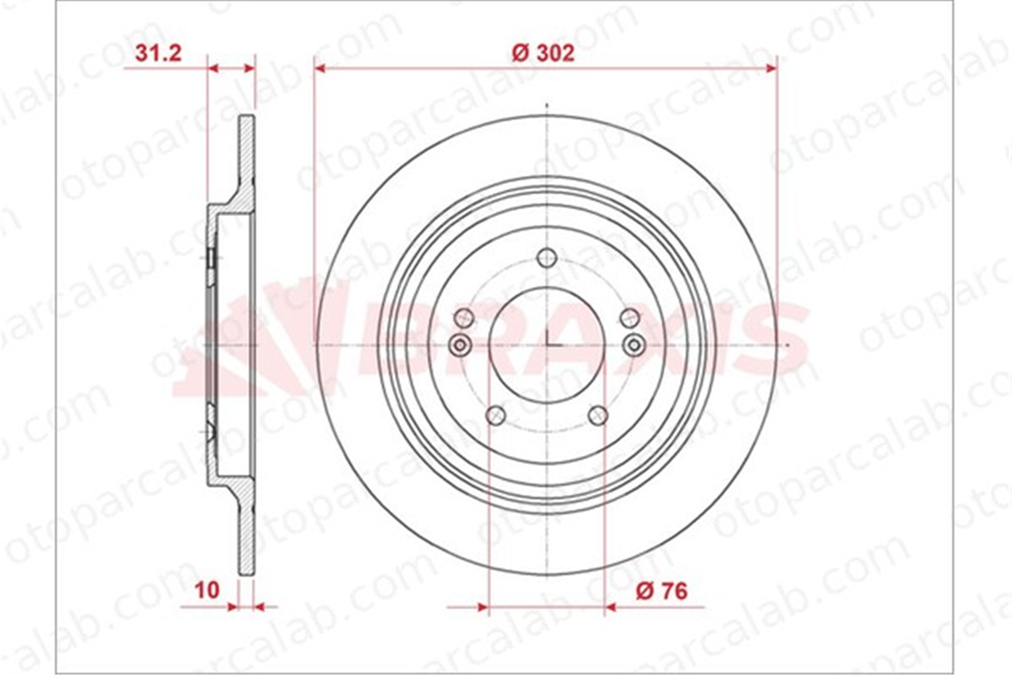 BRAXIS AE0938 Fren Disk Ayna Arka Sağ ve Sol KIA SPORTAGE IV HYUNDAI TUCSON 58411D3700