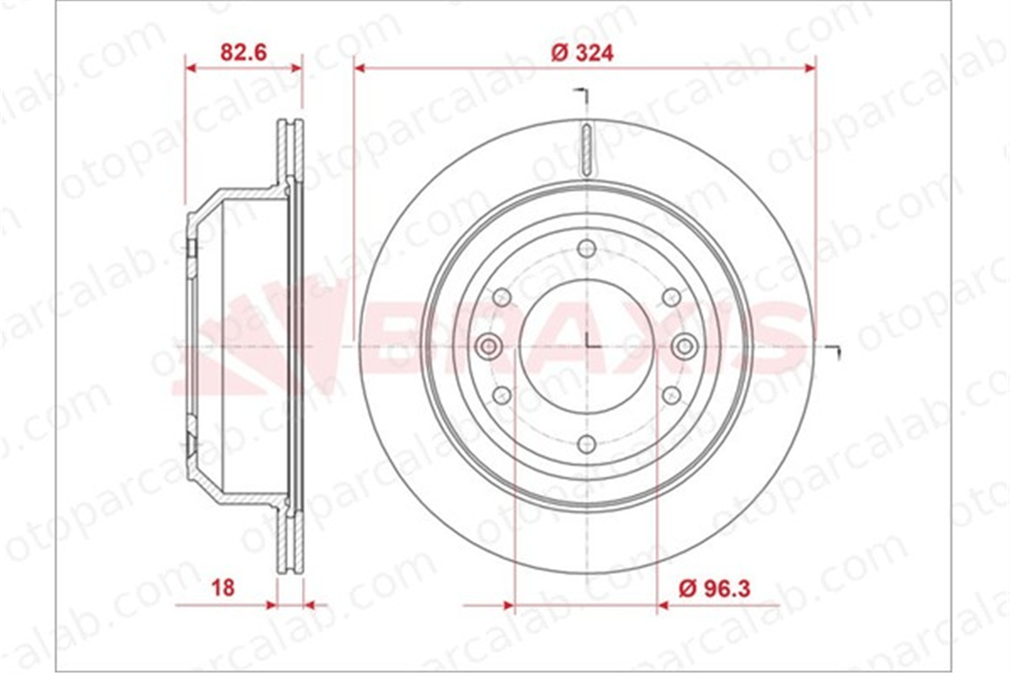BRAXIS AE0941 Fren Disk Ayna Arka Sağ ve Sol HYUNDAI H-1 Cargo H-1 Travel 584114H300