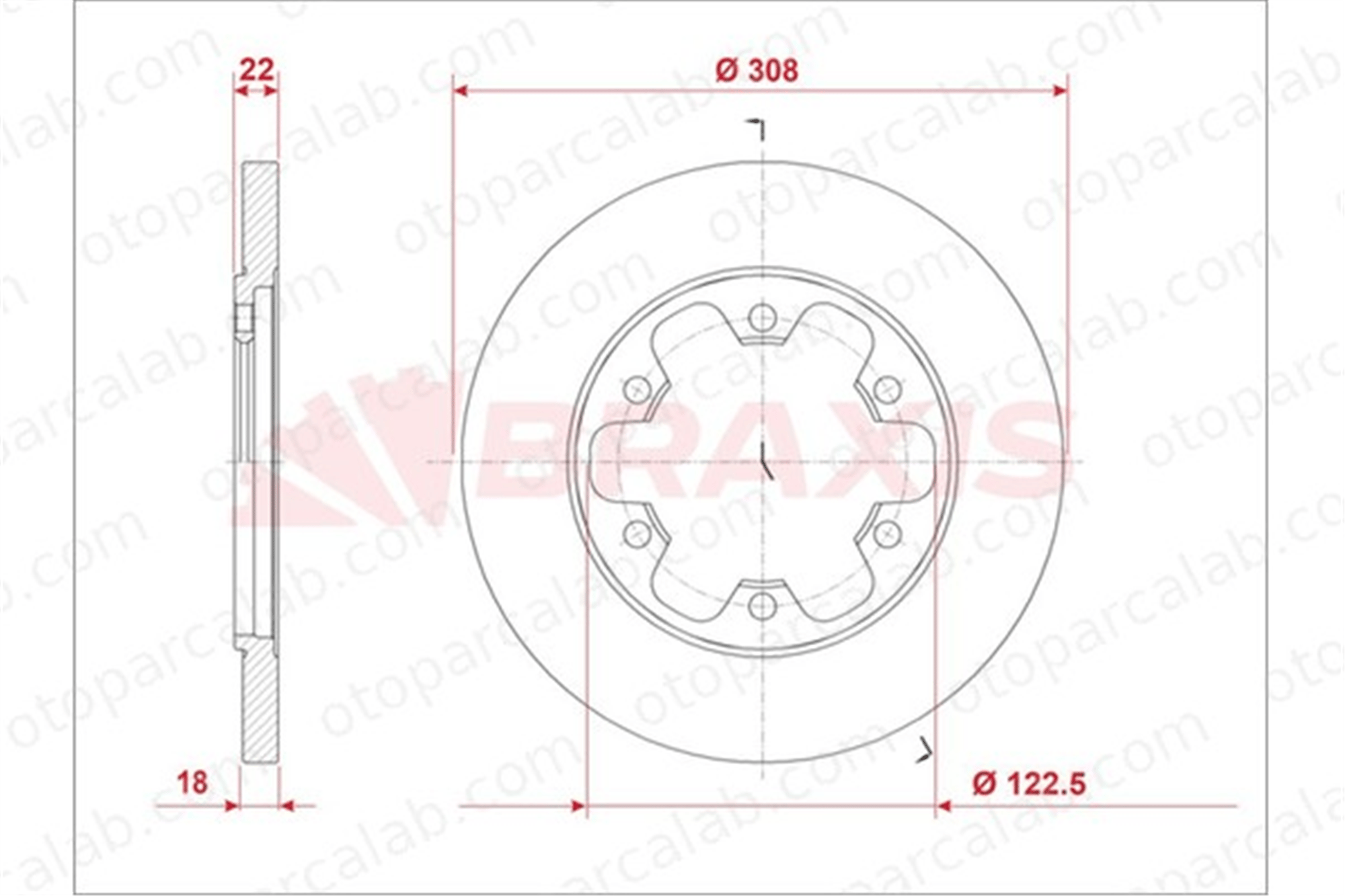 BRAXIS AE0943 Fren Disk Ayna Arka Sağ ve Sol FORD TRANSIT V363 Panelvan/Van TRANSIT V363 Platform şasi 1815600 2226521