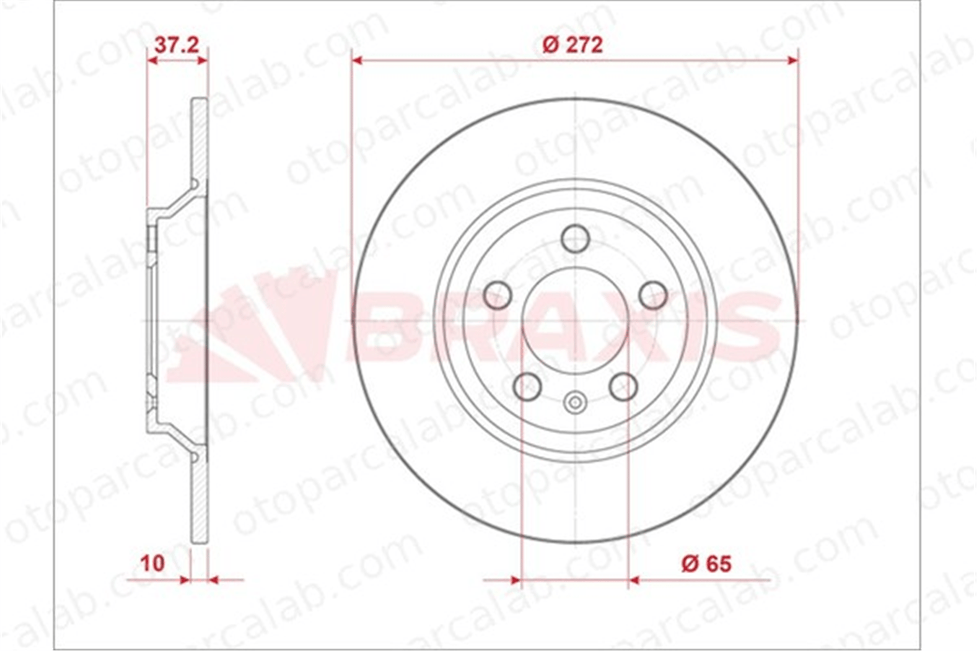 BRAXIS AE0983 Fren Disk Ayna Arka Sağ ve Sol VW POLO VI AUDI A1 Sportback 2Q0615601G