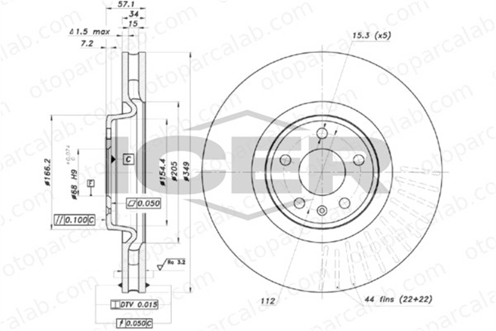 BRAXIS AE0989 Fren Disk Ayna Ön Sağ ve Sol AUDI A5 A5 Sportback 4M0615301AB 4M0615301AN
