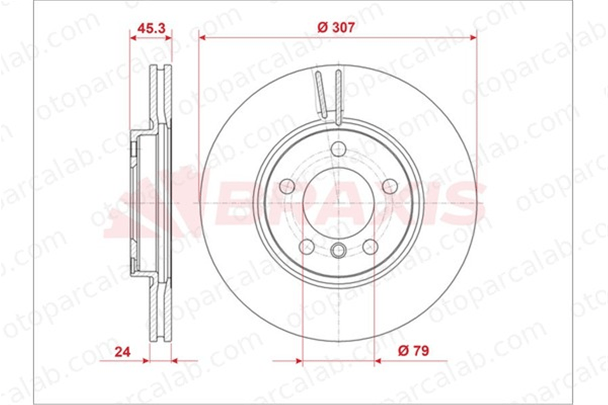 BRAXIS AE1014 Fren Disk Ayna Ön Sağ ve Sol MINI MINI COUNTRYMAN MINI PACEMAN 34119804829 34119811538