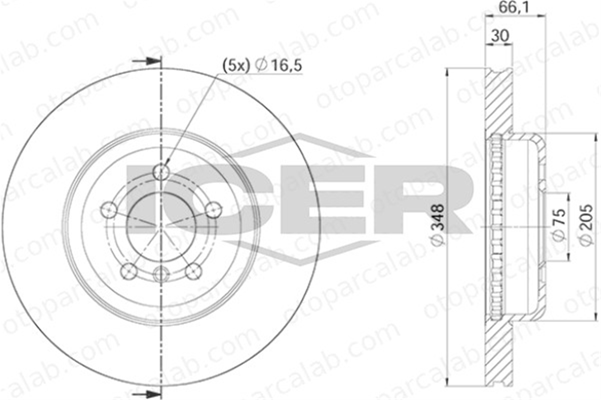 BRAXIS AE1038 Fren Disk Ayna Ön Sağ ve Sol BMW 5 Touring 5 34116775277