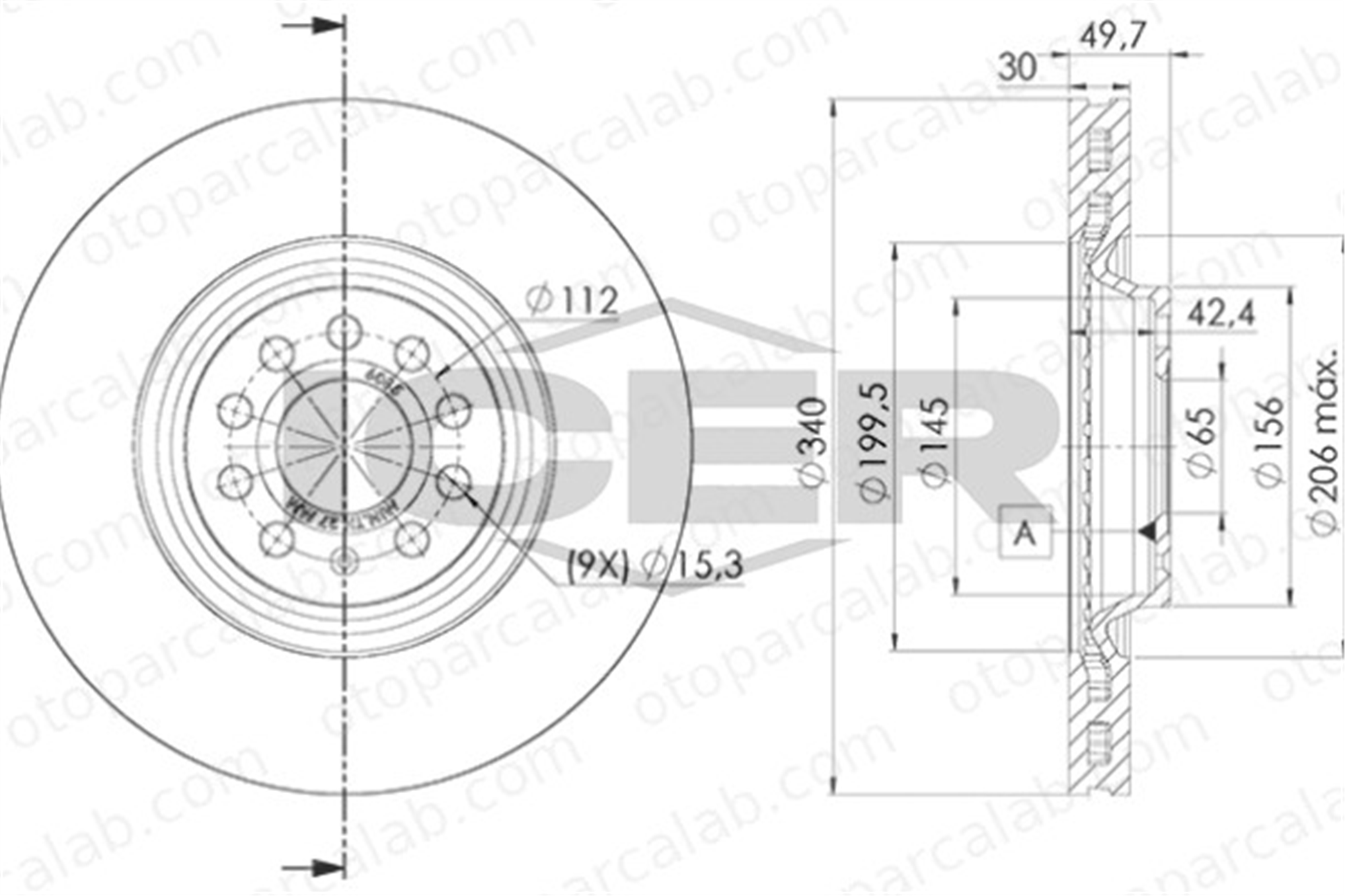 BRAXIS AE1230 Fren Disk Ayna Ön Sağ ve Sol VW GOLF VII SEAT LEON 1K0615301AD 3C0615301D