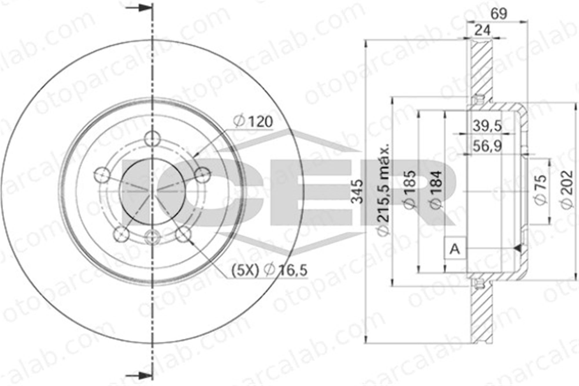 BRAXIS AE1420 Fren Disk Ayna Arka Sağ ve Sol BMW 5 Touring 5 34216775289