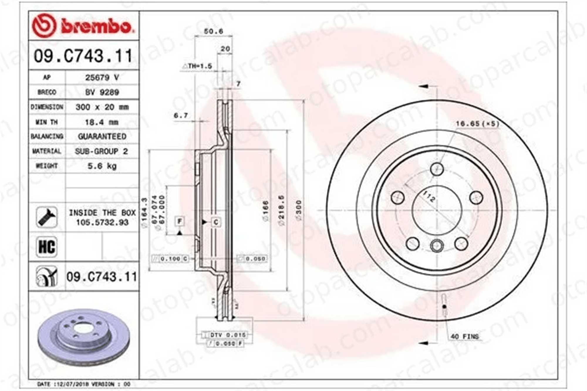 BREMBO 09.C743.11 Fren Disk Ayna Arka Sağ ve Sol BMW X1 X2 34216799369 34206891086