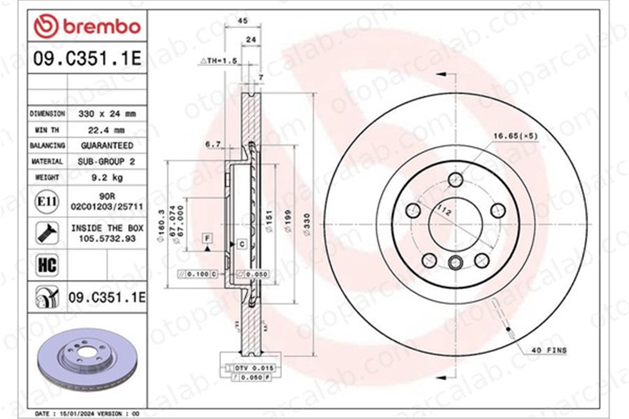 BREMBO KT 08 062 Fren Disk Balata Ön MINI MINI COUNTRYMAN BMW 2 Active Tourer KT08062 34106860019