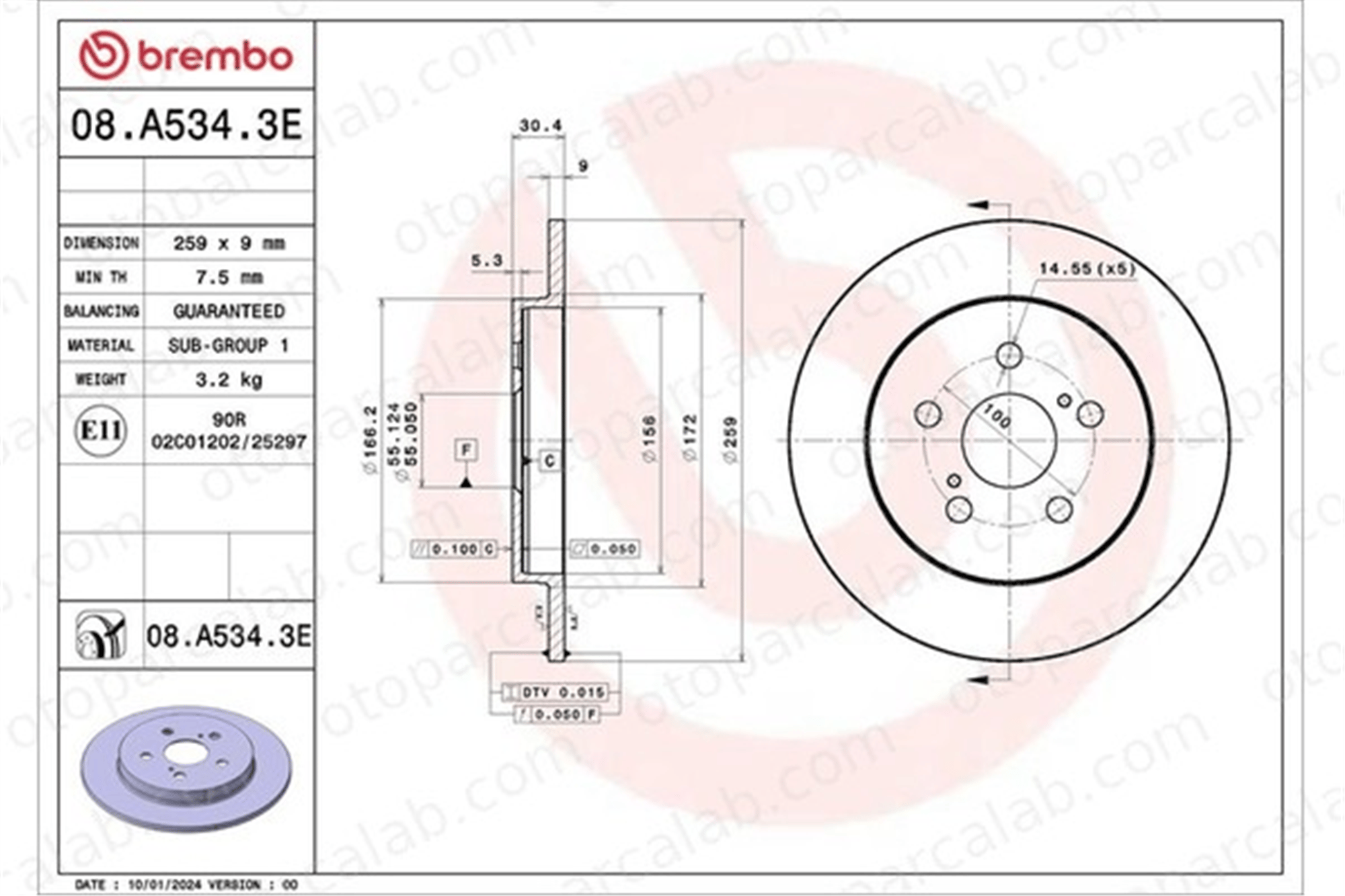 BREMBO KT 08 068 Fren Disk Balata Ön TOYOTA PRIUS PRIUS PHV KT08068 446647030