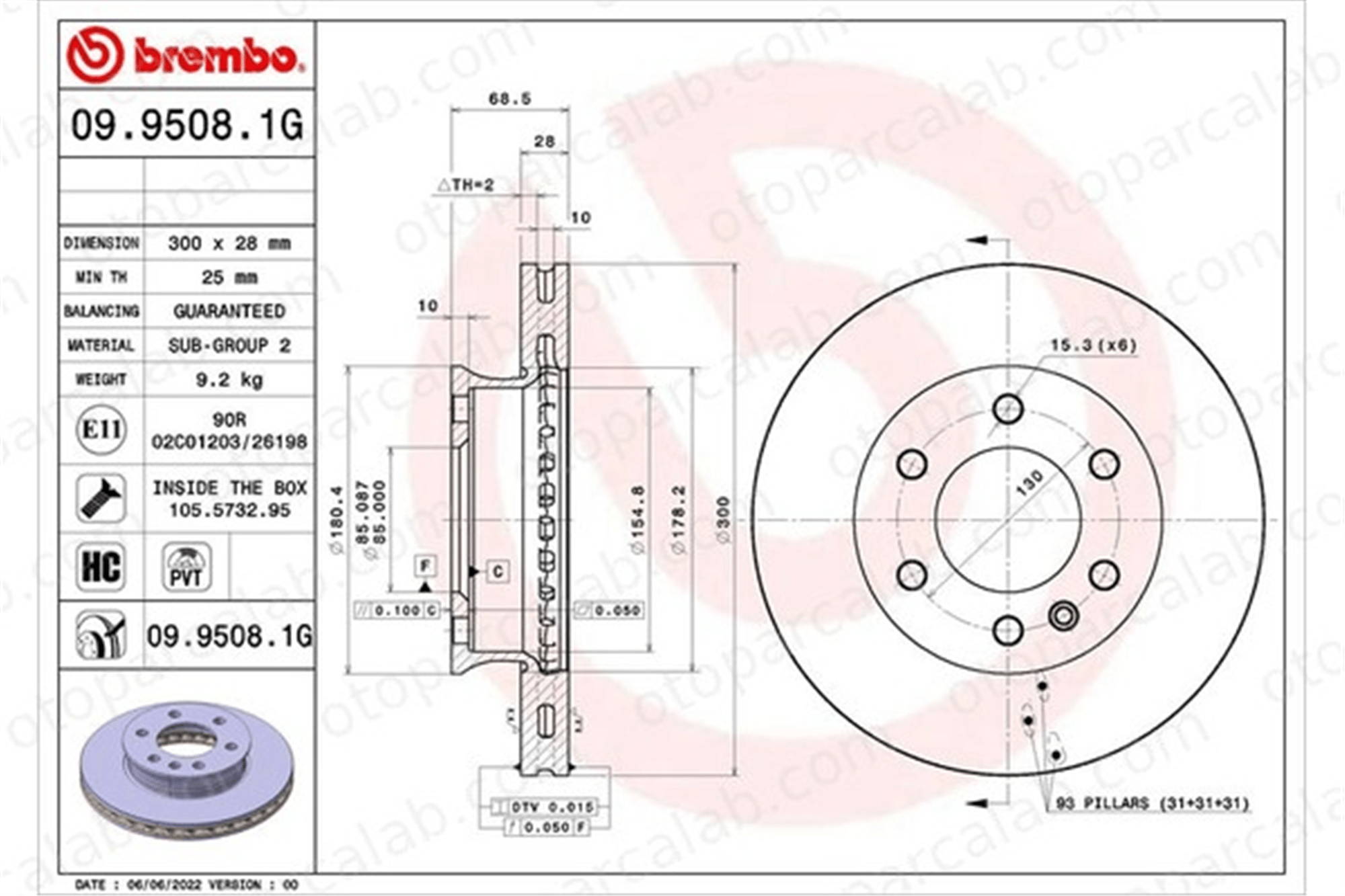 BREMBO KT 10 025 Fren Disk Balata Ön MERCEDES-BENZ SPRINTER 3,5-t Panelvan/Van SPRINTER 3,5-t Platform şasi KT10025 44206820
