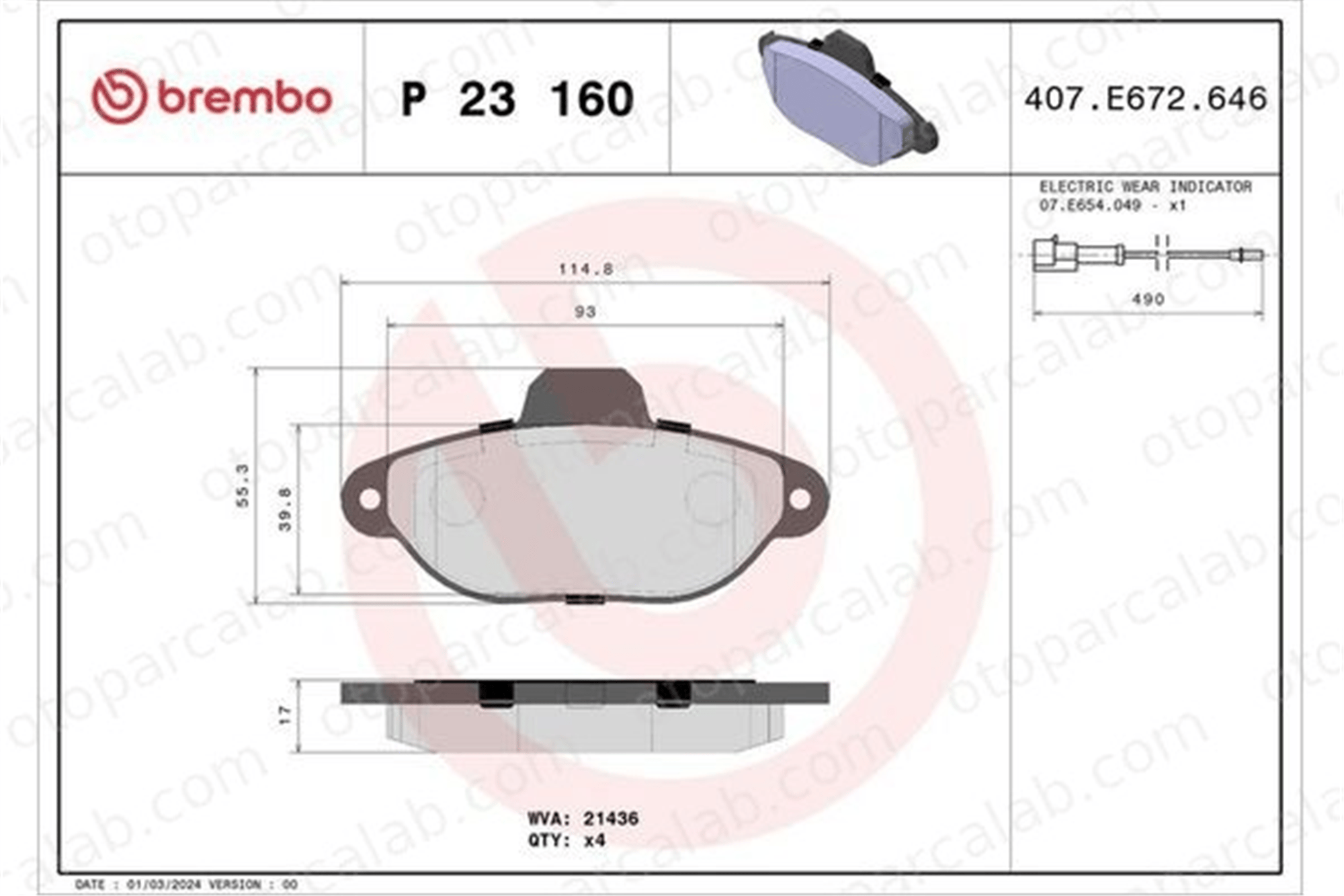 BREMBO P 23 160 Fren Disk Balata Ön FIAT PUNTO PUNTO Cabrio 5892736 71737178