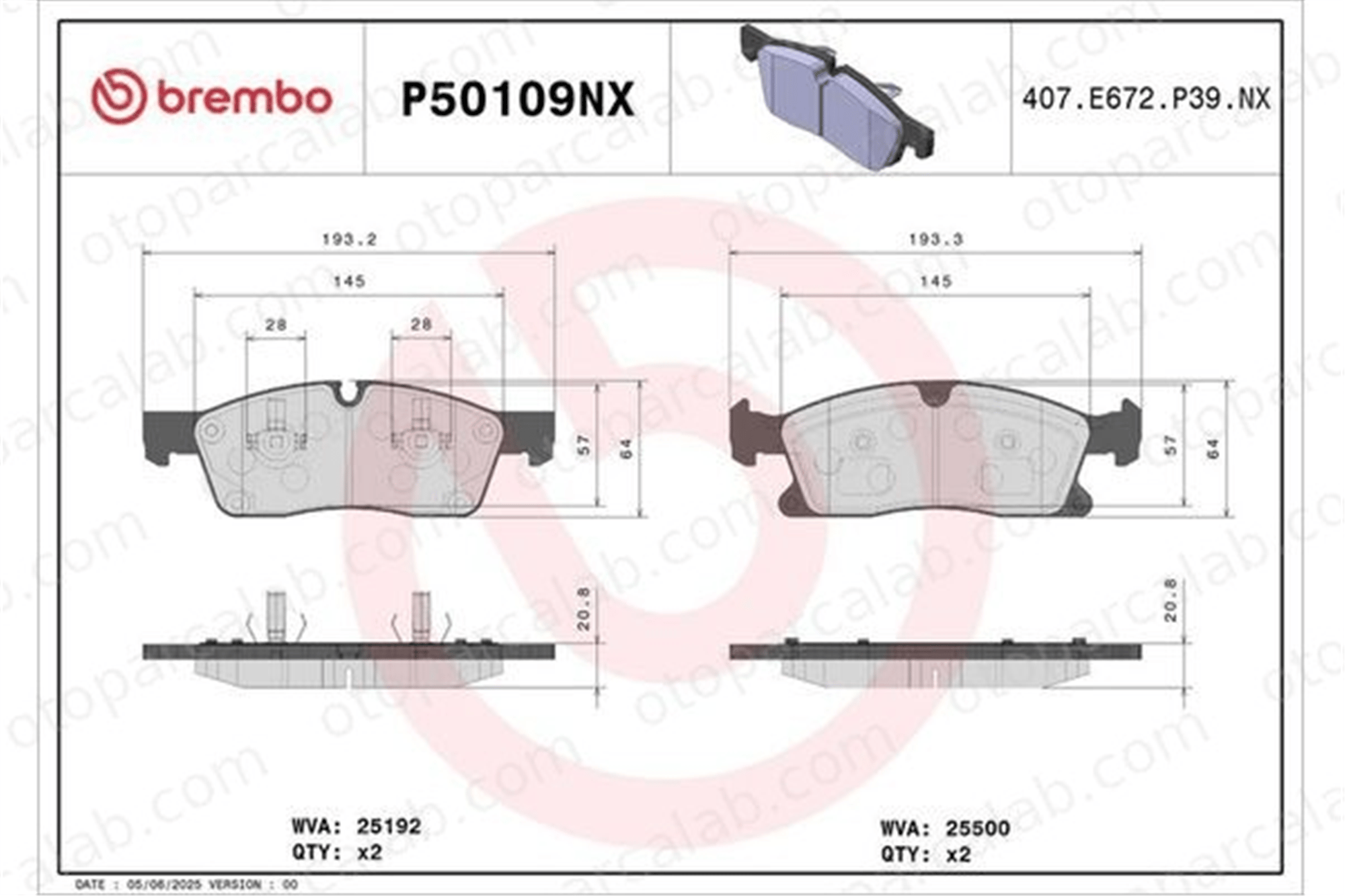 BREMBO P 50 109NX Fren Disk Balata Ön MERCEDES-BENZ GLE M-SERISI P50109NX 4208804