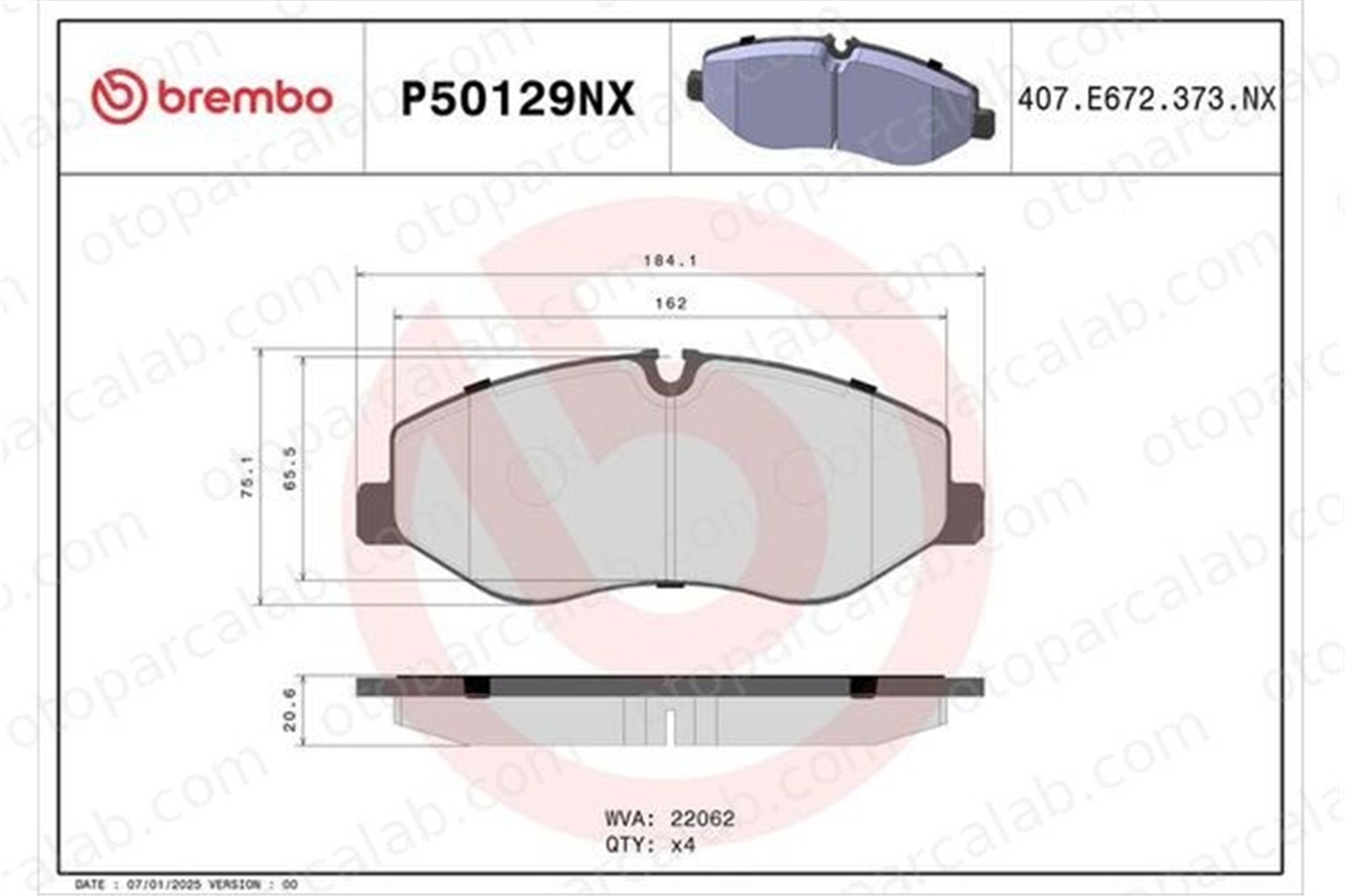 BREMBO P 50 129NX Fren Disk Balata Ön MERCEDES-BENZ VITO Tourer VITO Mixto P50129NX 4474200020