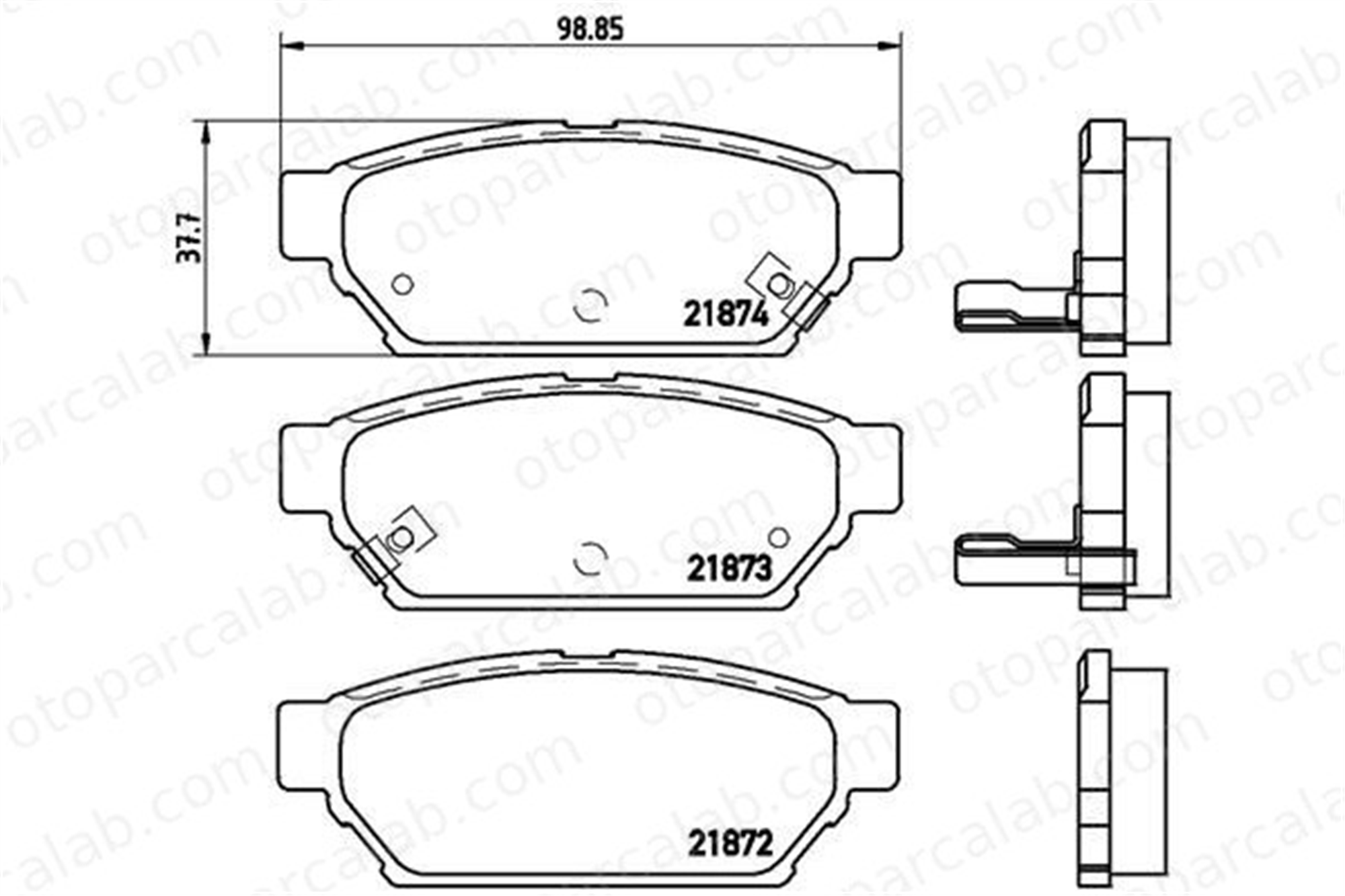 BREMBO P 54 016 Fren Disk Balata Arka MITSUBISHI CARISMA Sedan CARISMA AY060MT007 MB928314