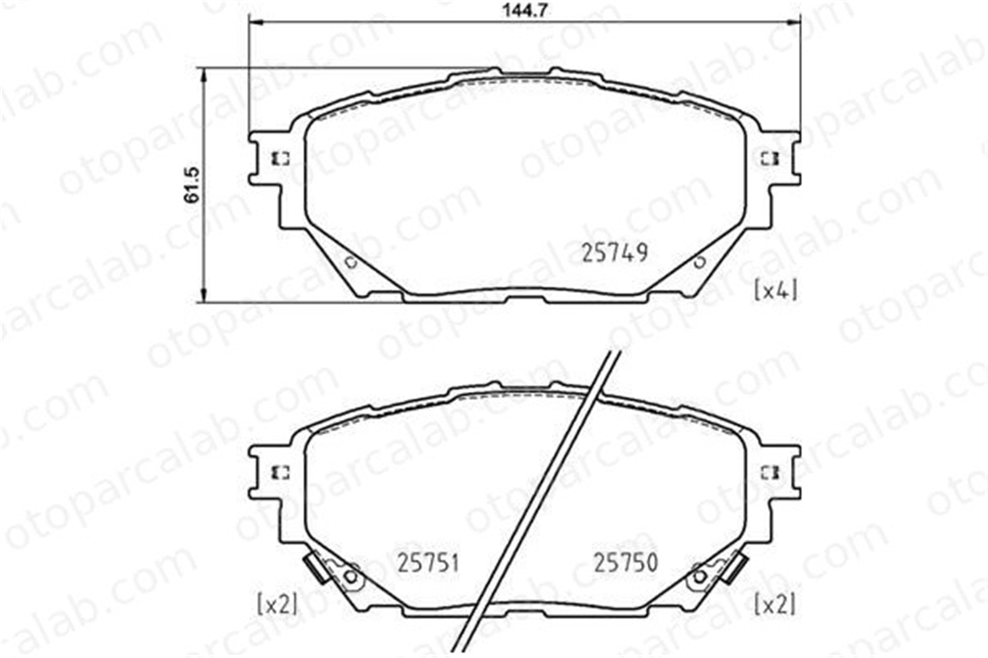 BREMBO P 54 065 Fren Disk Balata Ön veya Arka FUSO (MITSUBISHI) CANTER CANTER VII MK585740 ML252415