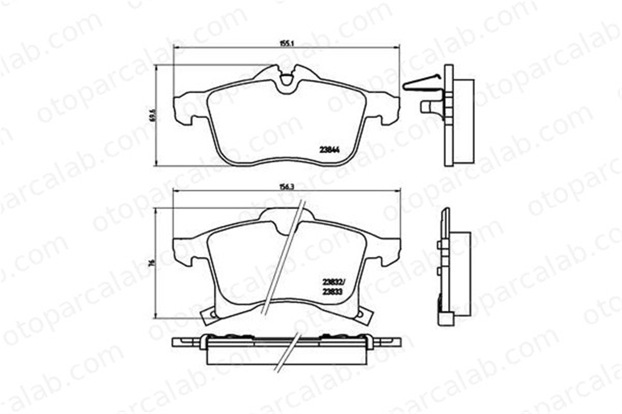 BREMBO P 59 045 Fren Disk Balata Ön OPEL ASTRA H Station wagon ASTRA H 95514416 93176115