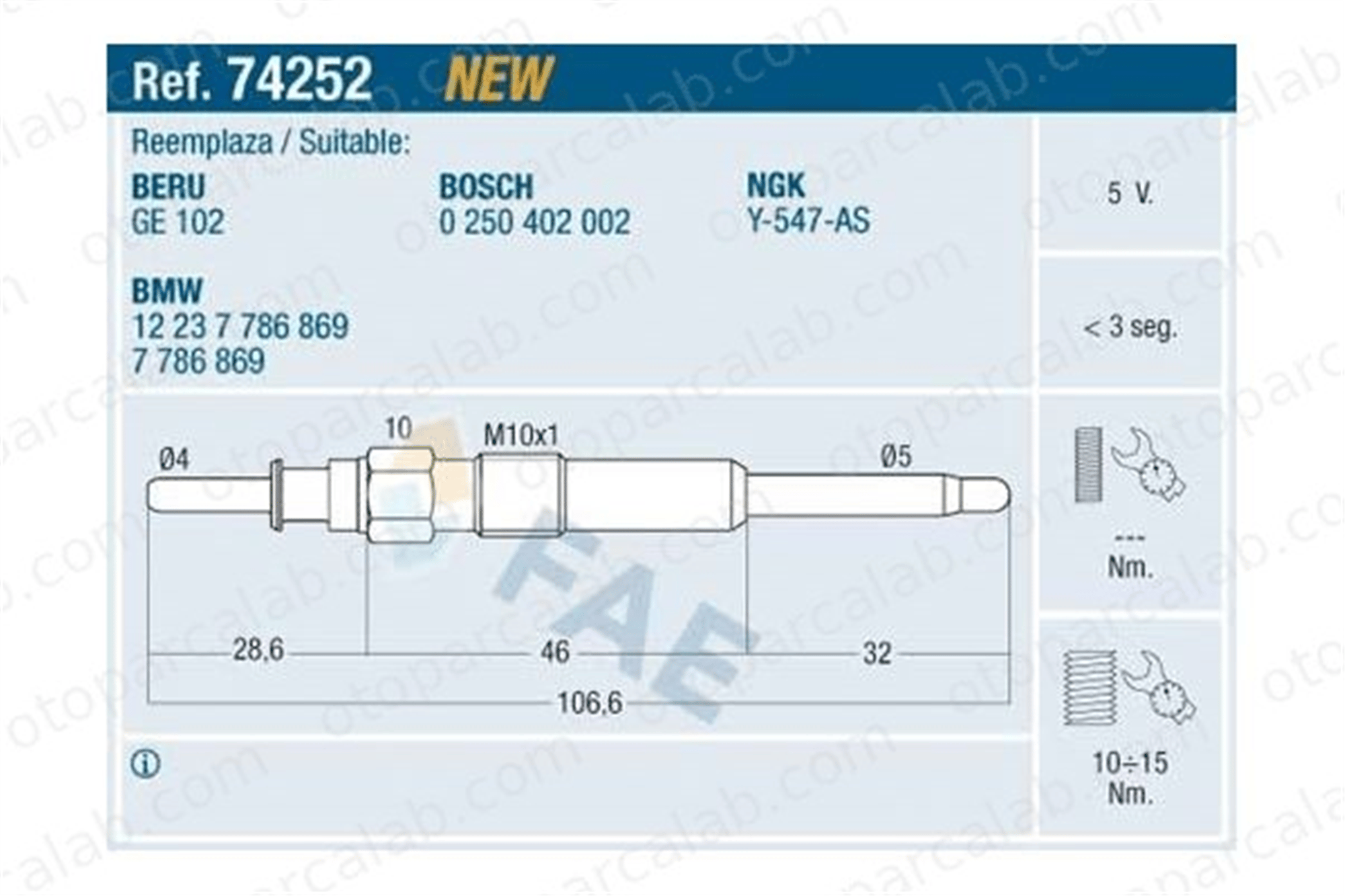 BREMI BR:26502 Isıtma Bujisi BMW 5 5 Touring 12237786869 7786869