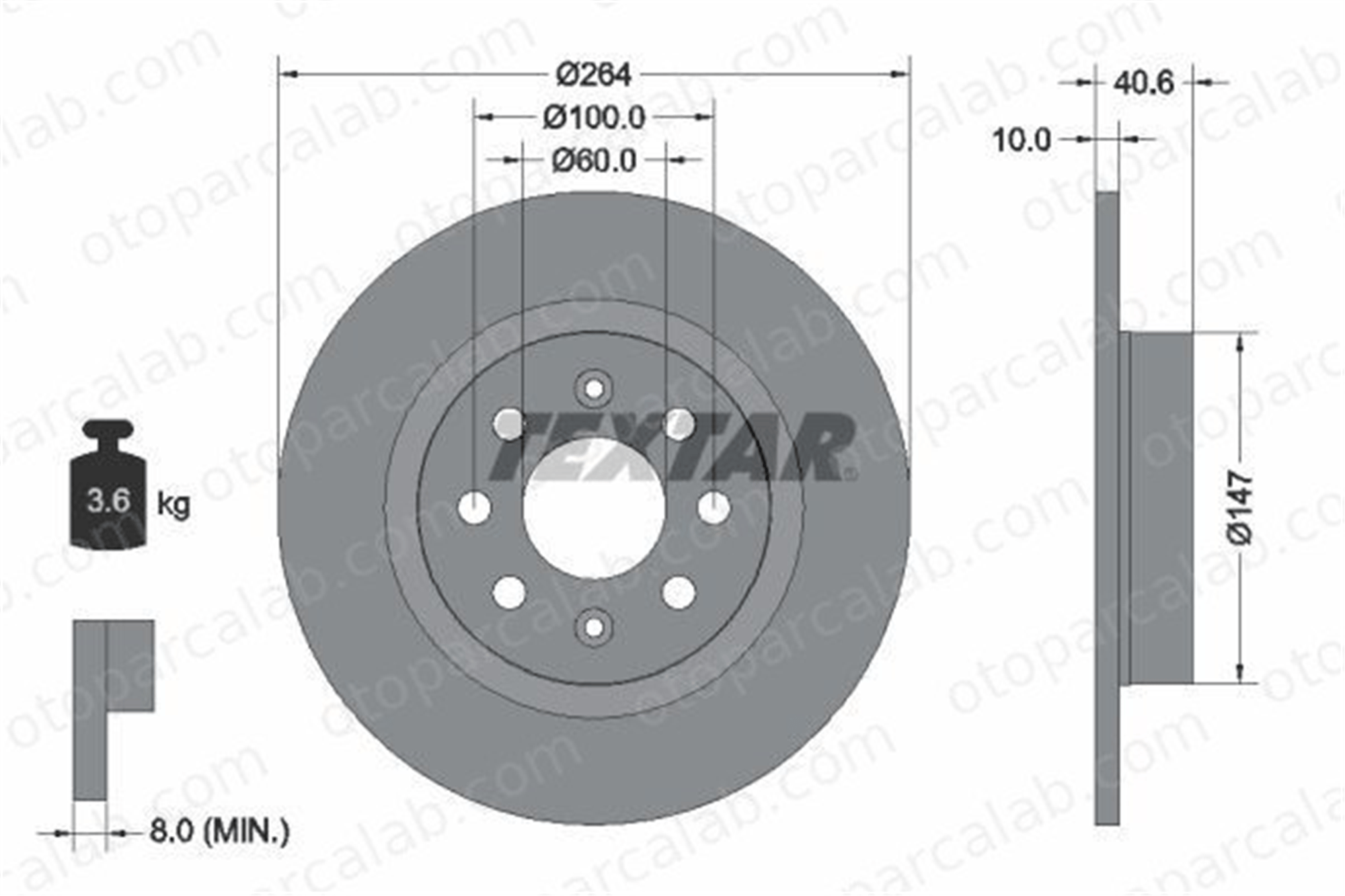 BSG 25-210-012 Fren Disk Ayna Arka Sağ ve Sol FIAT PUNTO EVO OPEL CORSA E 50902167 55700592