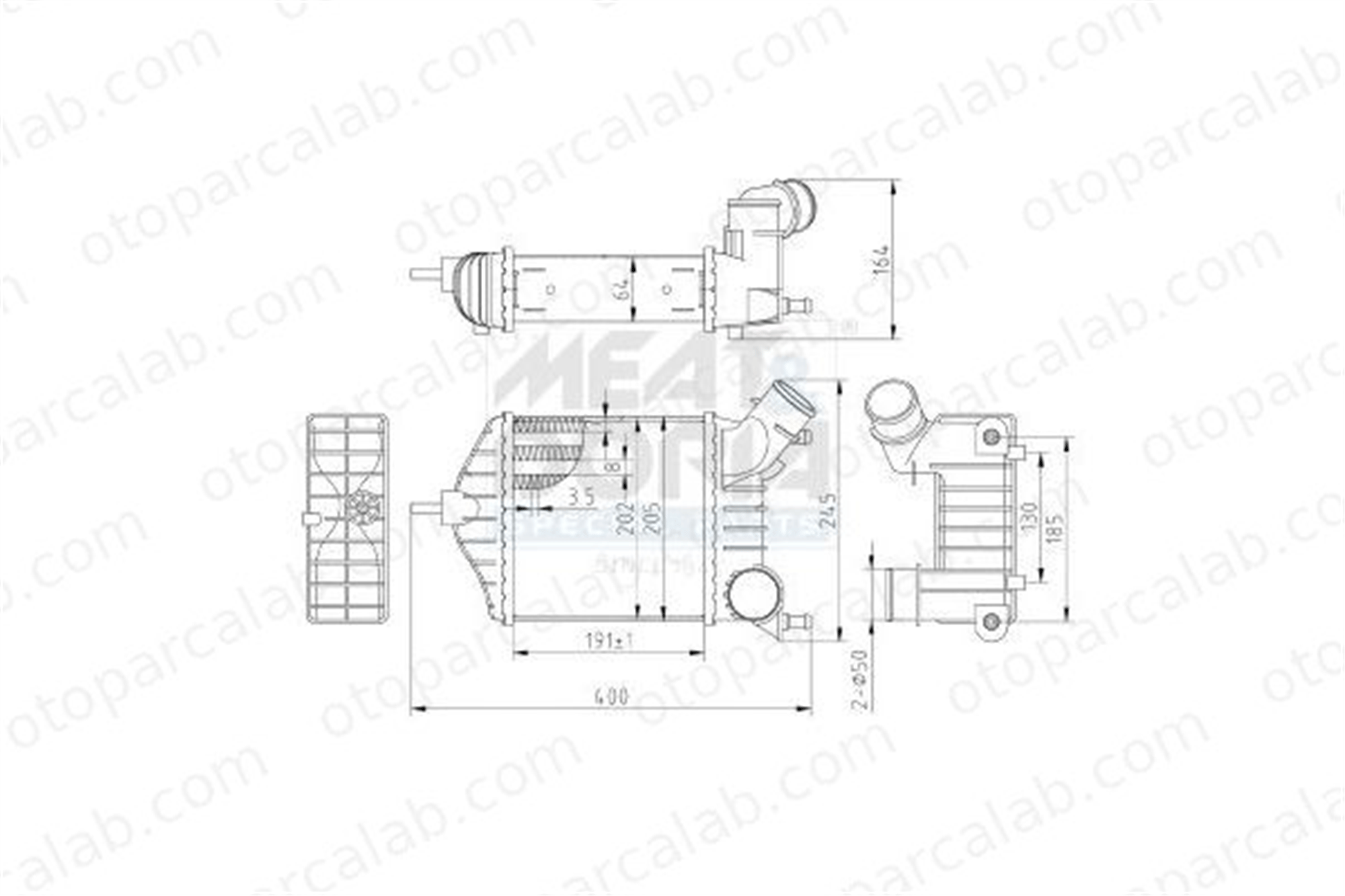 BSG 25-535-023 Turbo Radyatörü FIAT PUNTO PUNTO Kasa/eğik arka 46764253 46549967