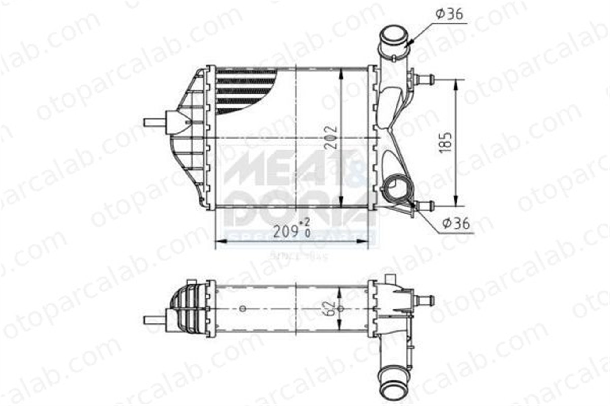 BSG 25-535-025 Turbo Radyatörü LANCIA YPSILON FIAT IDEA 46836770 51733052