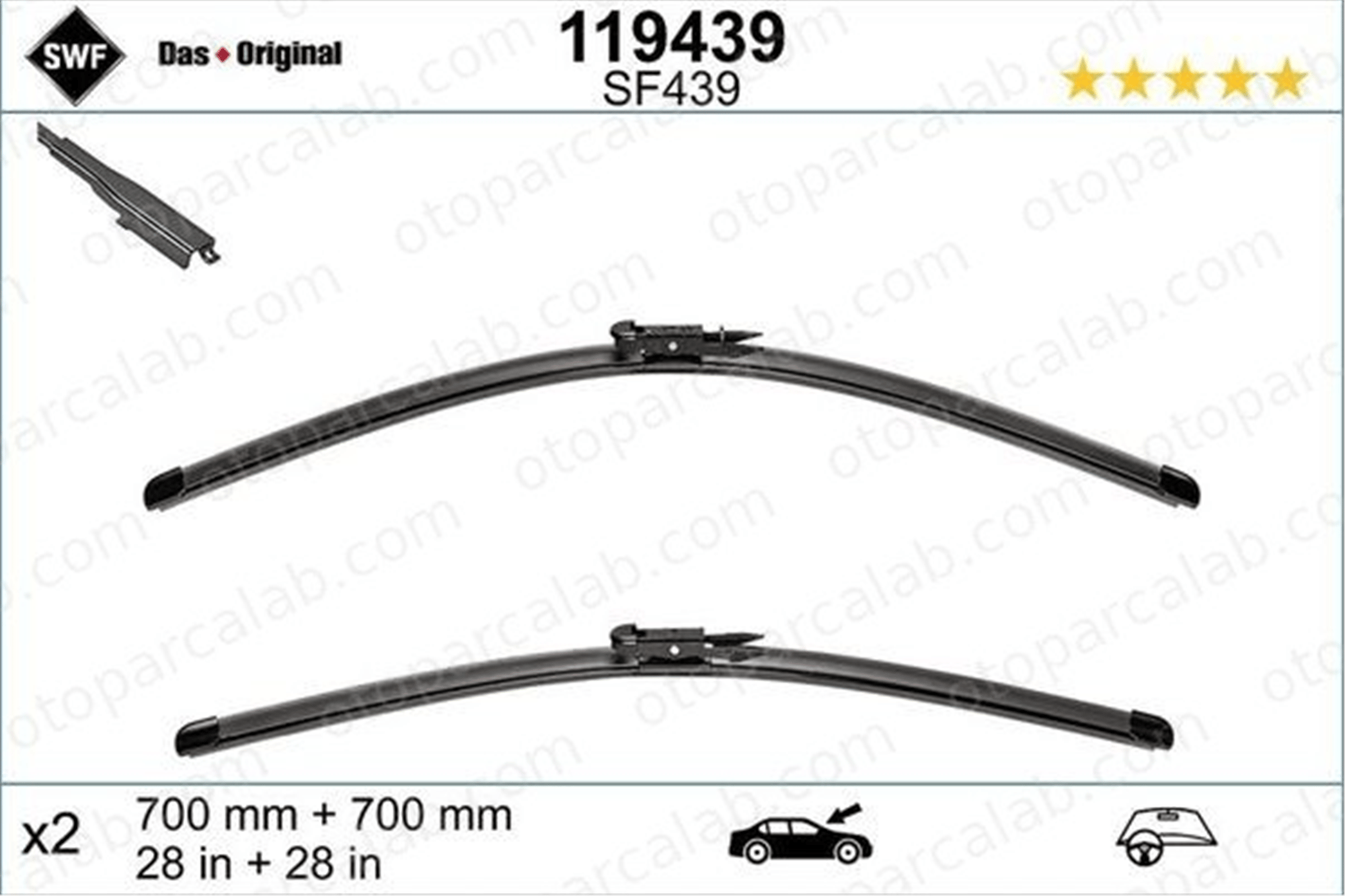 BSG 30-992-040 Silecek Süpürgesi Ön 700/700 mm - 28/28 inç FORD FOCUS III FOCUS III Turnier GC1JS17528CA 1478163