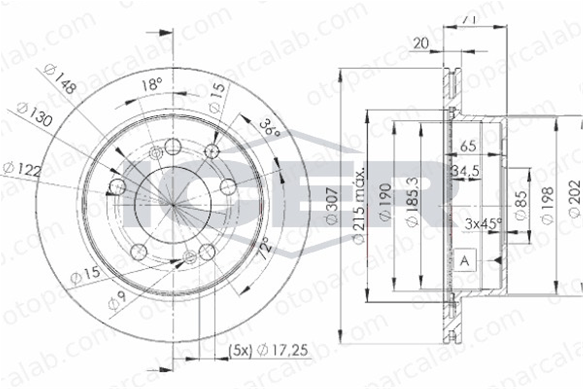 BSG 81-210-005 Fren Disk Ayna Arka Sağ ve Sol SSANGYONG REXTON / REXTON II RODIUS I 4840109100 4840121000