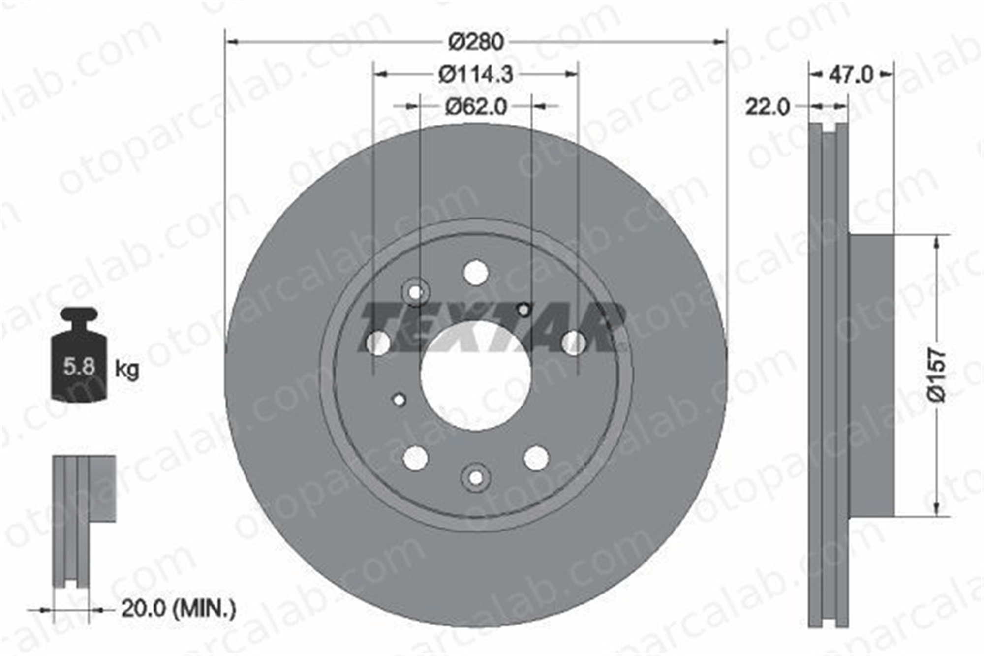BSG 83-210-011 Fren Disk Ayna Ön Sağ ve Sol SUZUKI SX4 FIAT SEDICI 5531179J03 71742850