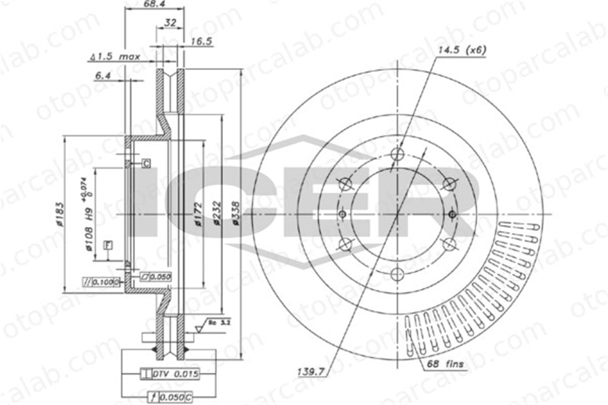 BSG 85-210-037 Fren Disk Ayna Ön Sağ ve Sol TOYOTA LAND CRUISER PRADO 4 RUNNER V 4351260190 4351260191