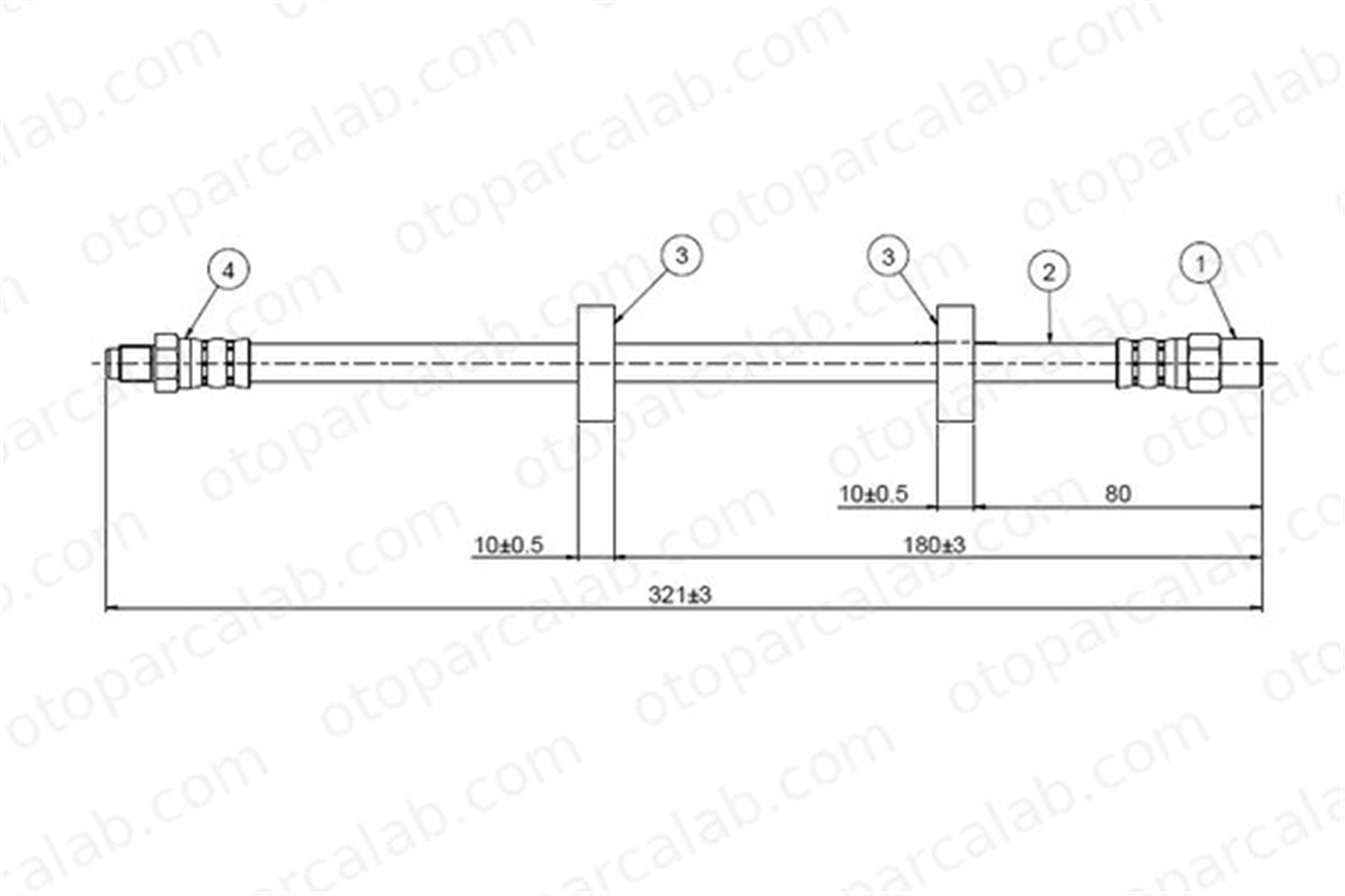 CAVO C800 264A Fren Hortumu Ön Sağ veya Sol VOLVO 740 VW POLO II 861611707C 801611707C