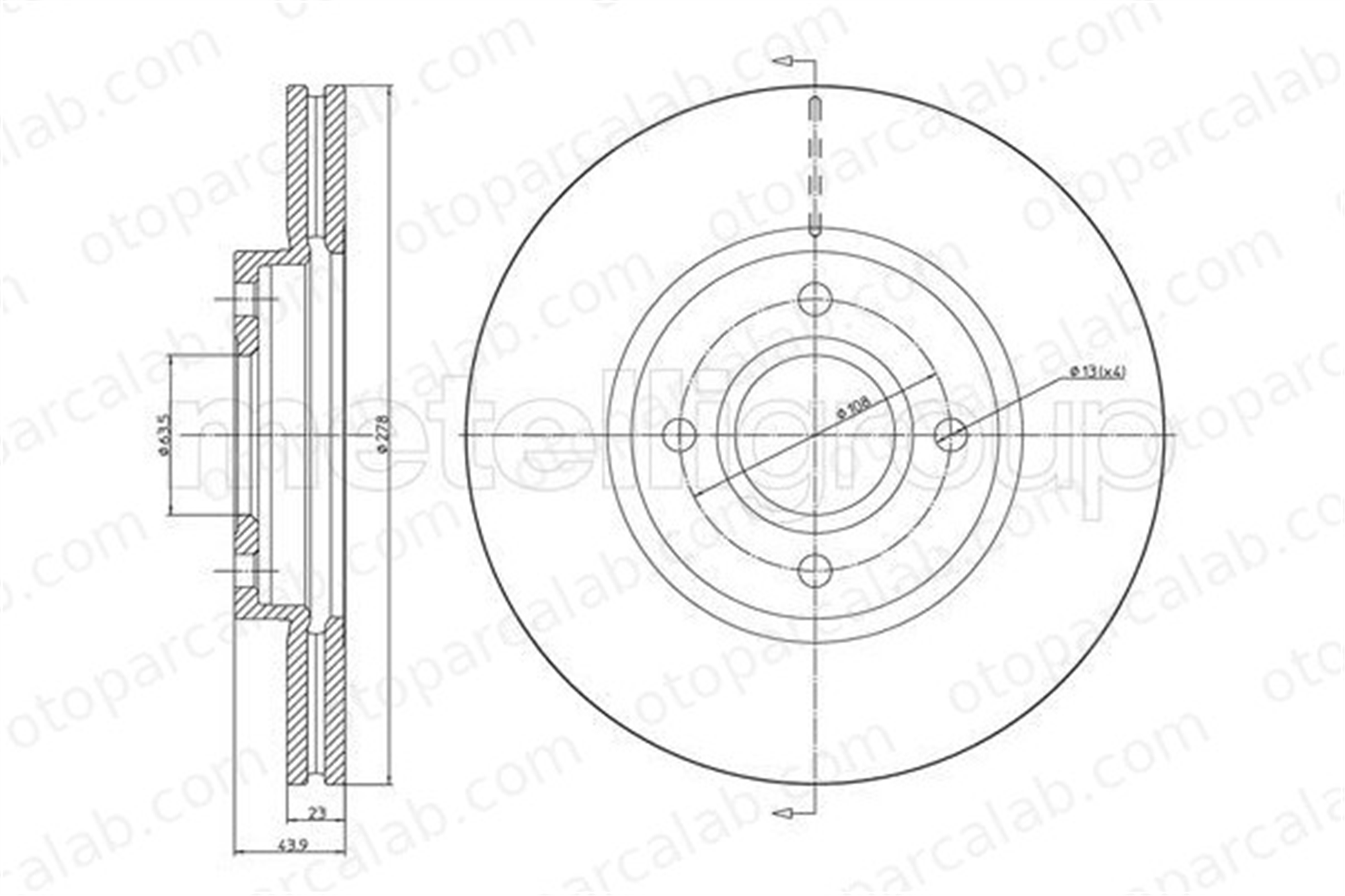 CIFAM 800-1490C Fren Disk Ayna Ön Sağ ve Sol FORD FIESTA VI B-MAX AY111125AA EY161125BA