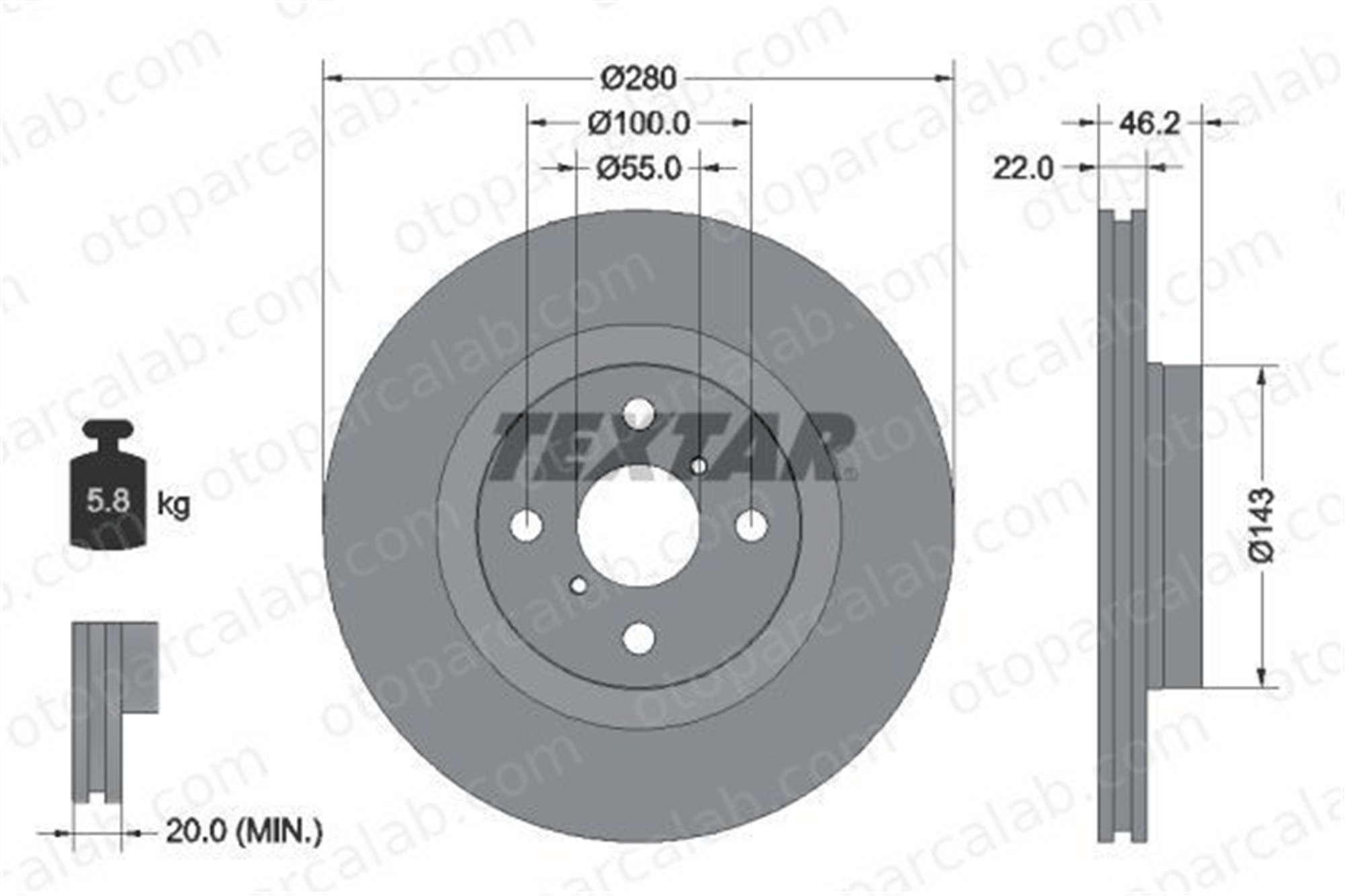 CIFAM 800-1893C Fren Disk Ayna Ön Sağ ve Sol TOYOTA YARIS 435120D210