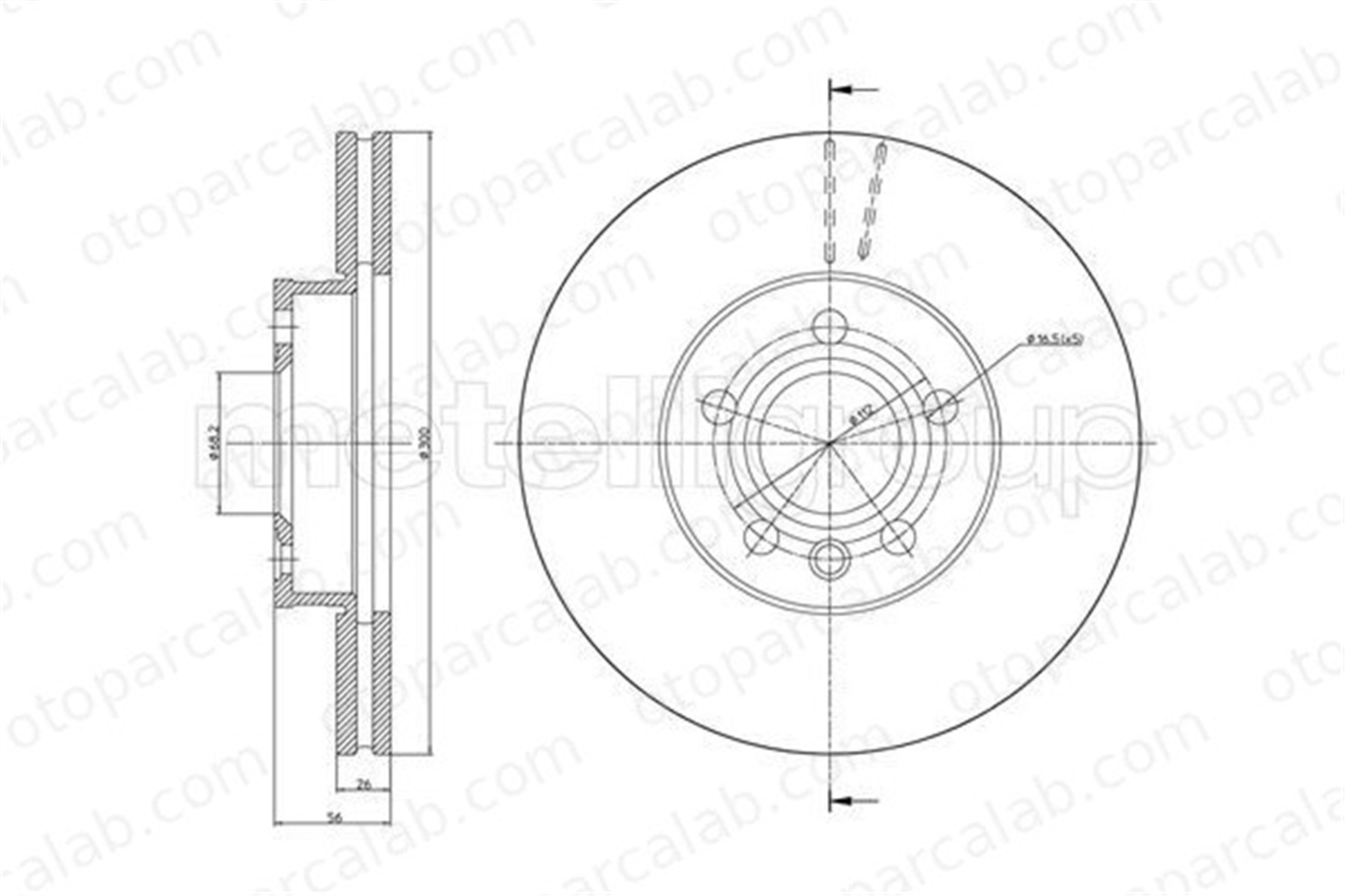 CIFAM 800-736C Fren Disk Ayna Ön Sağ ve Sol VW TRANSPORTER T4 Minibüs/Otobüs TRANSPORTER T4 Panelvan/Van 1141782 7M3615301A