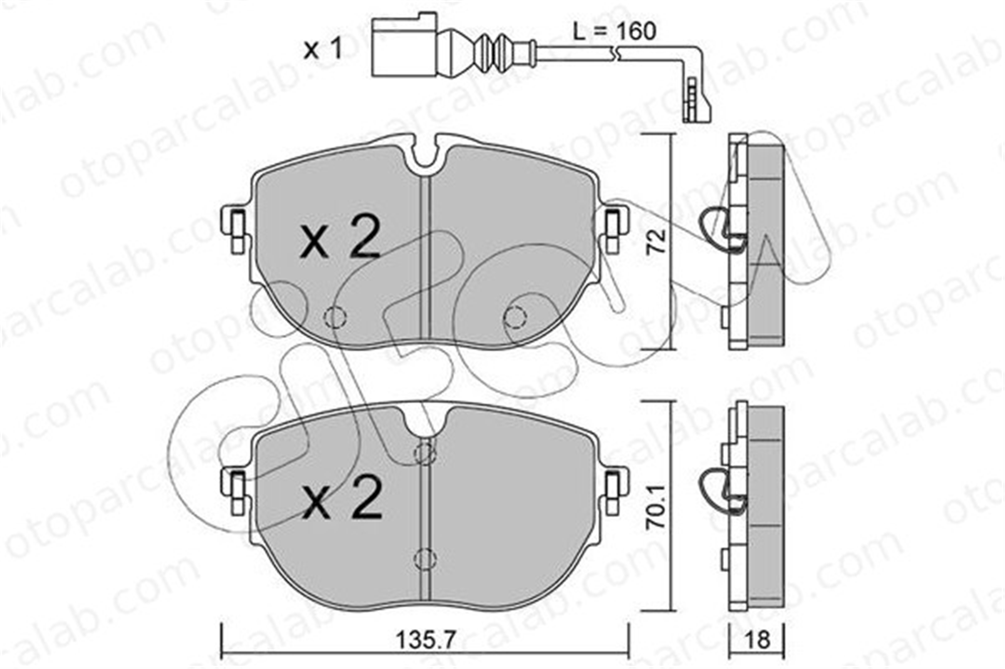 CIFAM 822-1321-0 Fren Disk Balata Ön VW TRANSPORTER T6 / CARAVELLE T6 Minibüs/Otobüs TRANSPORTER T6 Panelvan/Van 7LA698151 7LA698151B