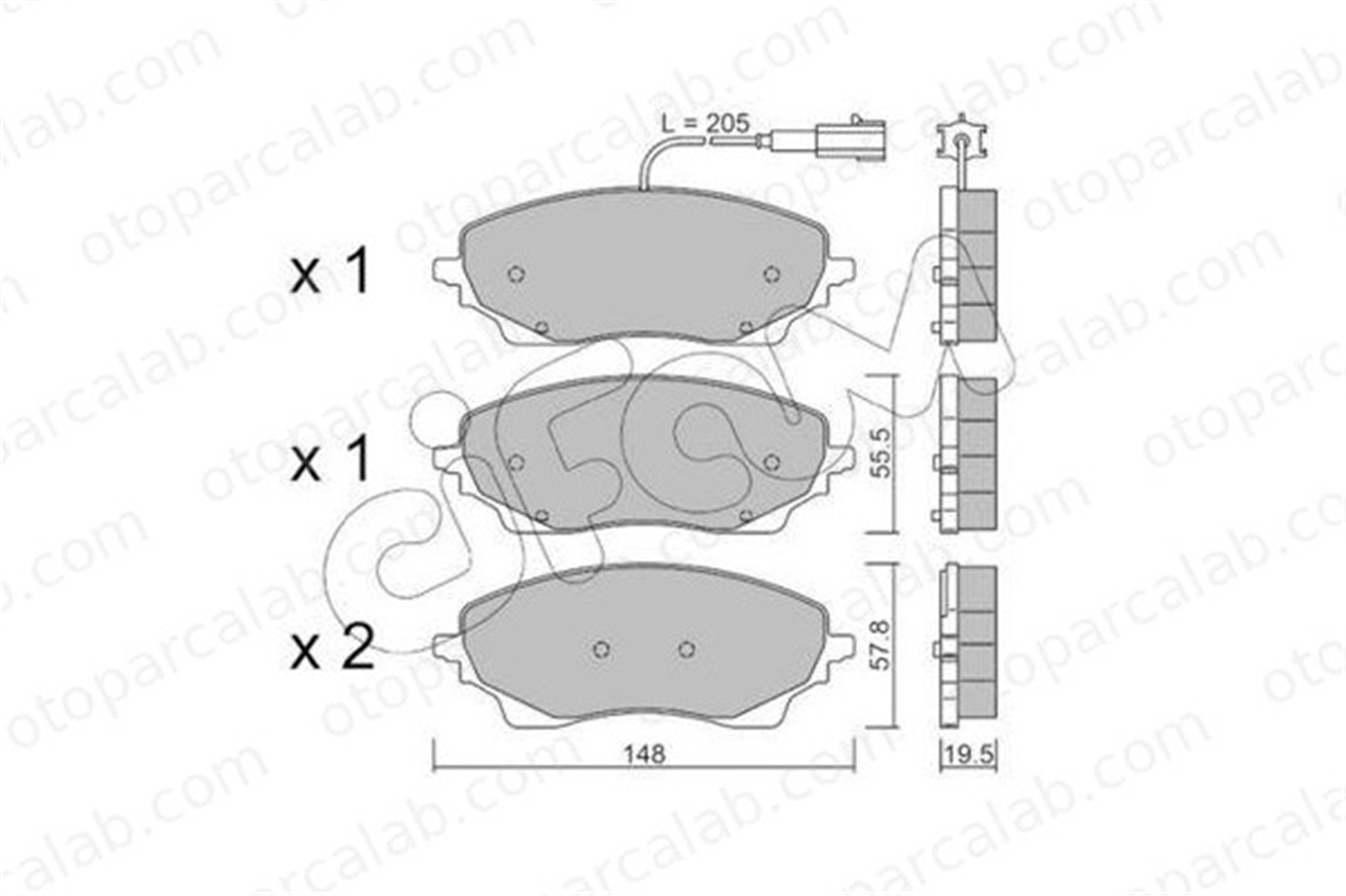 CIFAM 822-1379-0 Fren Disk Balata Arka CITROËN JUMPER II Panelvan/Van | RELAY FIAT DUCATO Panelvan/Van 77369188 77369092