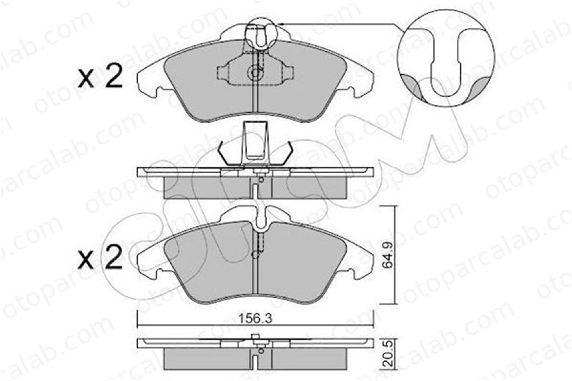 CIFAM 822-256-0 Fren Disk Balata Ön MERCEDES-BENZ SPRINTER 3-t Panelvan/Van SPRINTER 3-t Minibüs/Otobüs 8222560 24203920