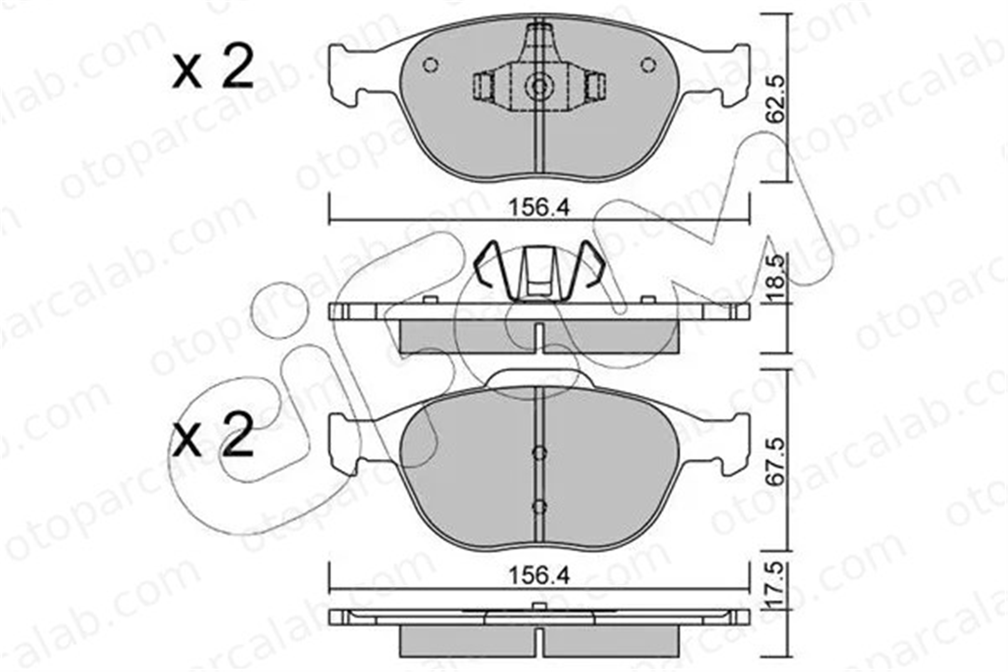 CIFAM 822-533-0 Fren Disk Balata Ön FORD TOURNEO CONNECT TRANSIT CONNECT 2T1J2K021AA 2T142K021A2C
