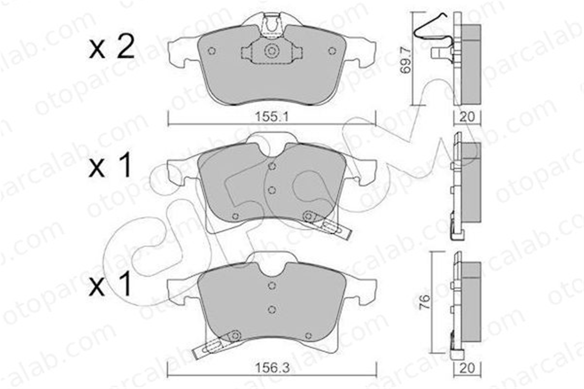 CIFAM 822-539-0 Fren Disk Balata Ön OPEL ASTRA H Station wagon ASTRA H 8225390 1605009