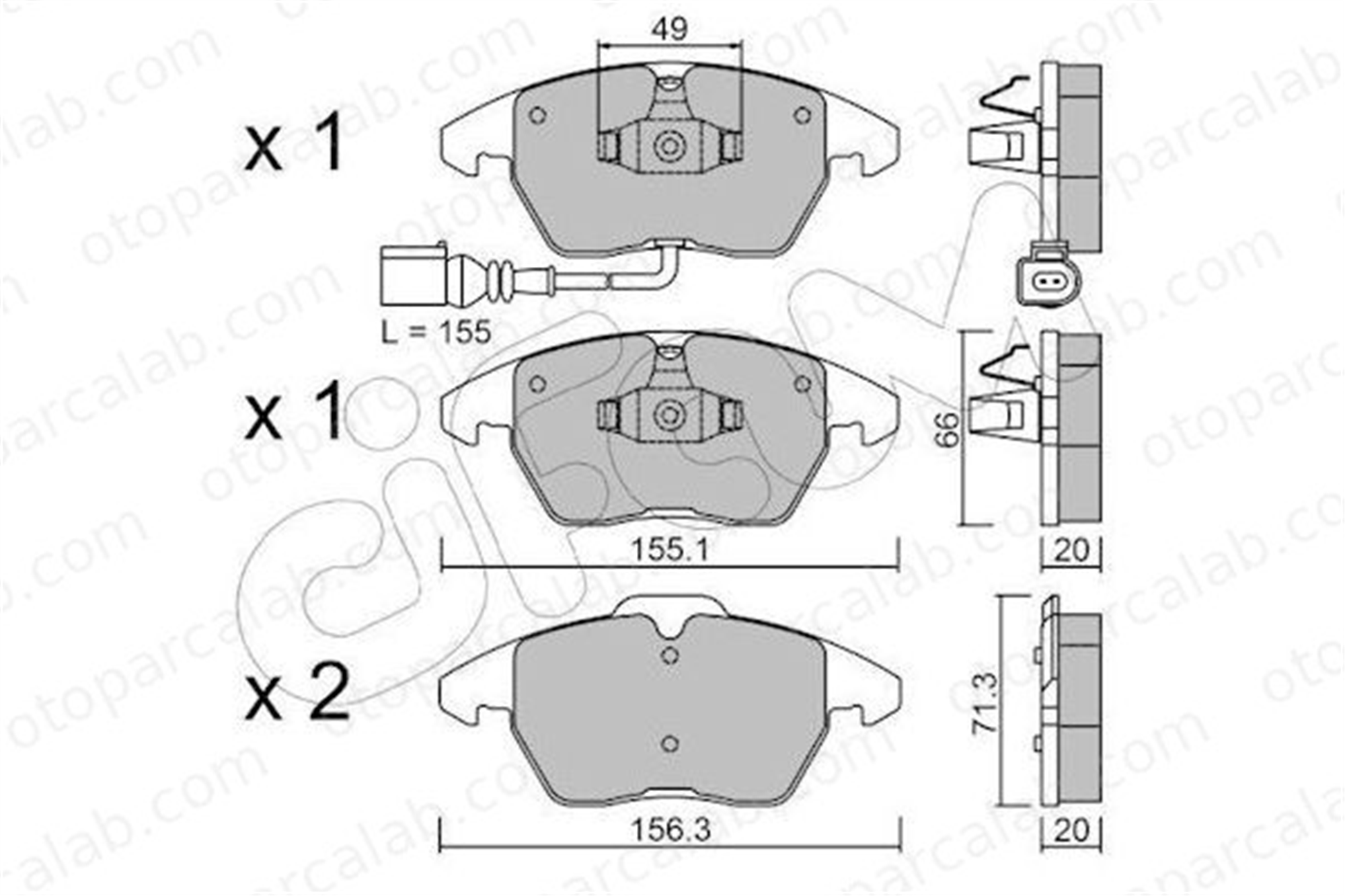 CIFAM 822-548-0 Fren Disk Balata Ön VW TOURAN PASSAT B6 Variant 8225480 1K0698151