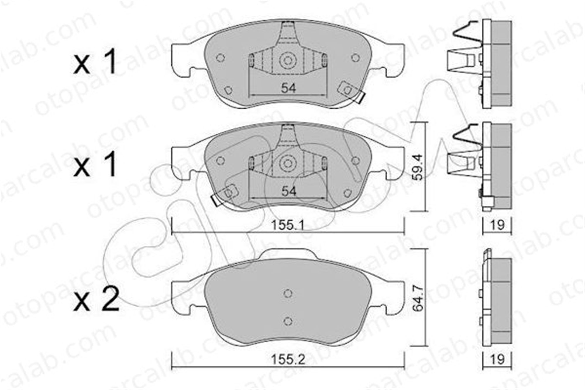 CIFAM 822-817-2 Fren Disk Balata Ön FIAT 500X JEEP RENEGADE SUV 77367213 77367369