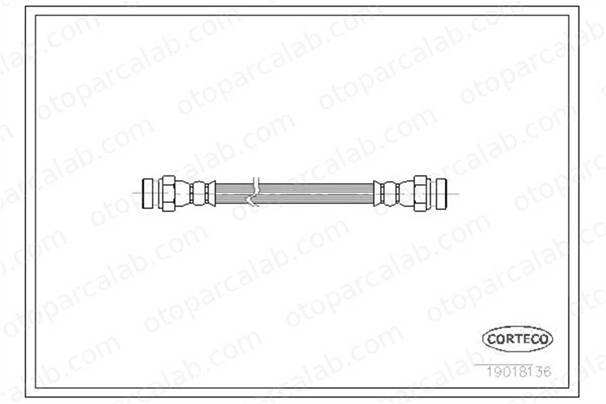 CORTECO 19018136 Fren Hortumu Arka Sağ veya Sol PEUGEOT 205 I Cabrio INNOCENTI ELBA 19018136 7573858