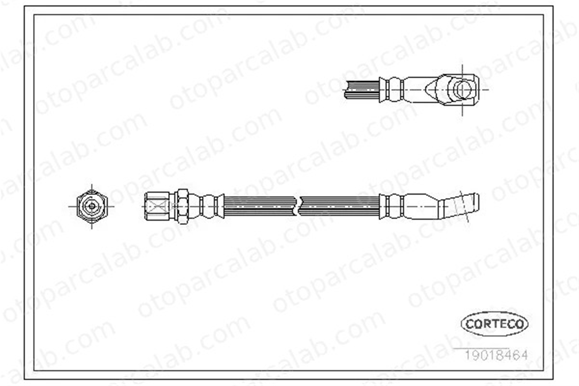 CORTECO 19018464 Fren Hortumu Ön Sağ veya Sol FIAT 132 850 Spider 19018464 4293206