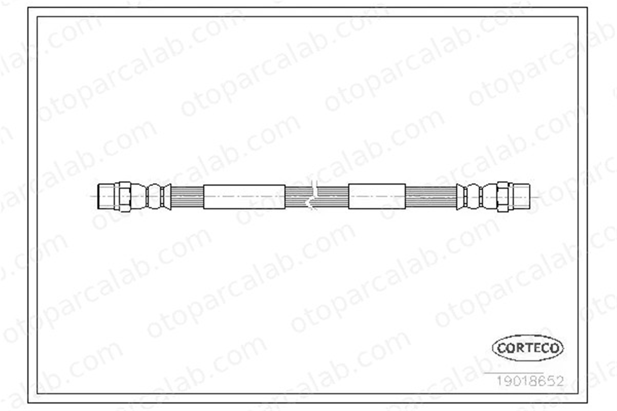 CORTECO 19018652 Fren Hortumu Ön Sağ veya Sol VW TRANSPORTER T3 Panelvan/Van TRANSPORTER T3 Minibüs/Otobüs 251611775B 291611775