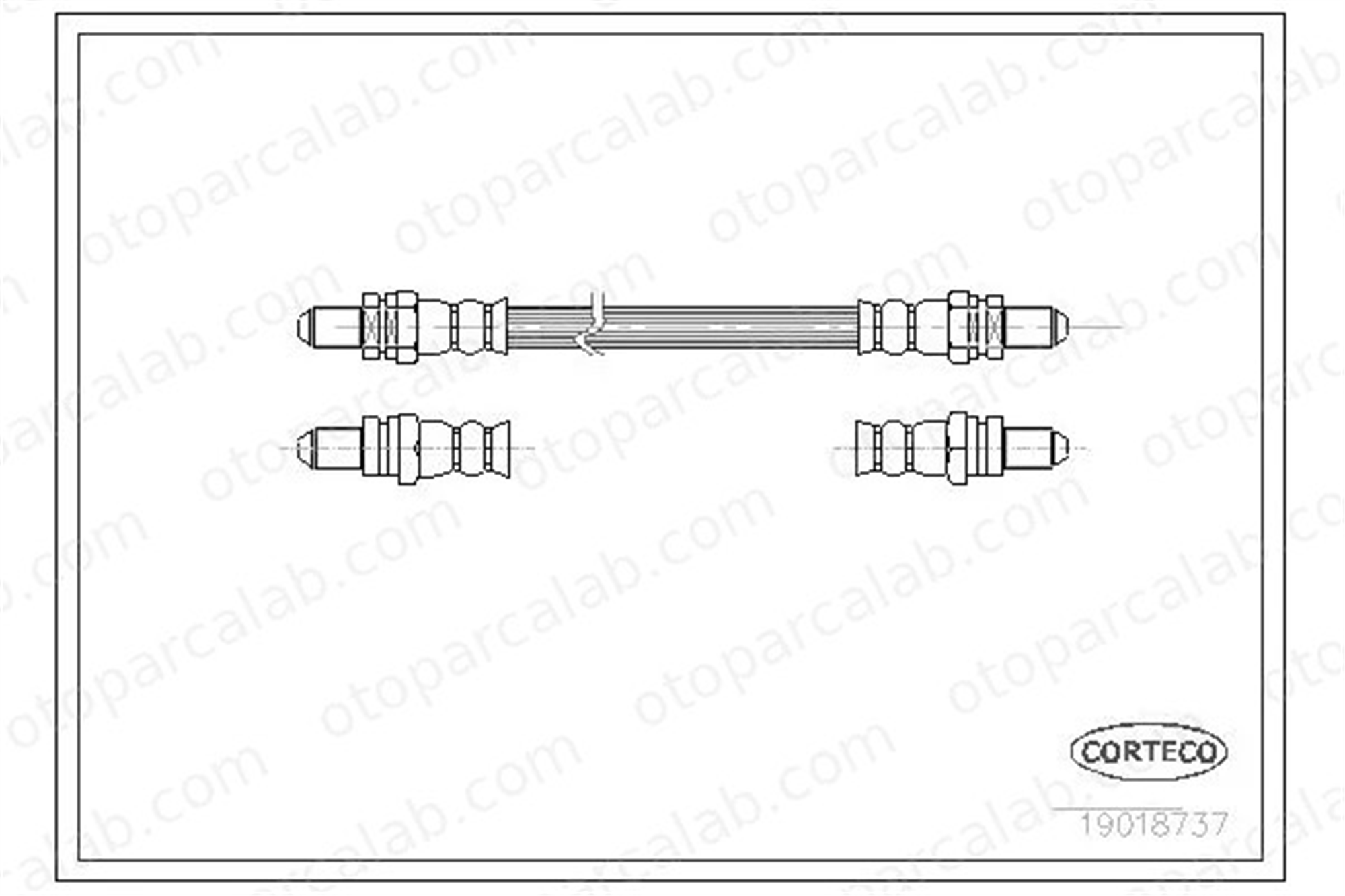 CORTECO 19018737 Fren Hortumu Arka Sağ veya Sol FORD FIESTA III FIESTA Kasa/büyük limuzin 42017 6179304